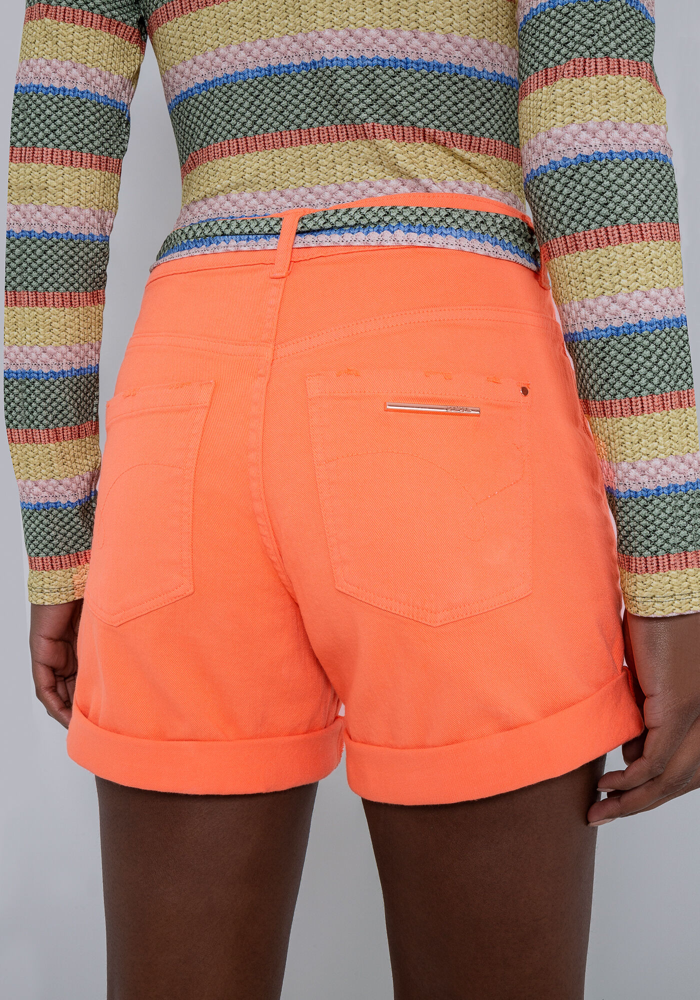 Bermuda Sarja Boyfriend Venice com Faixa, , large.