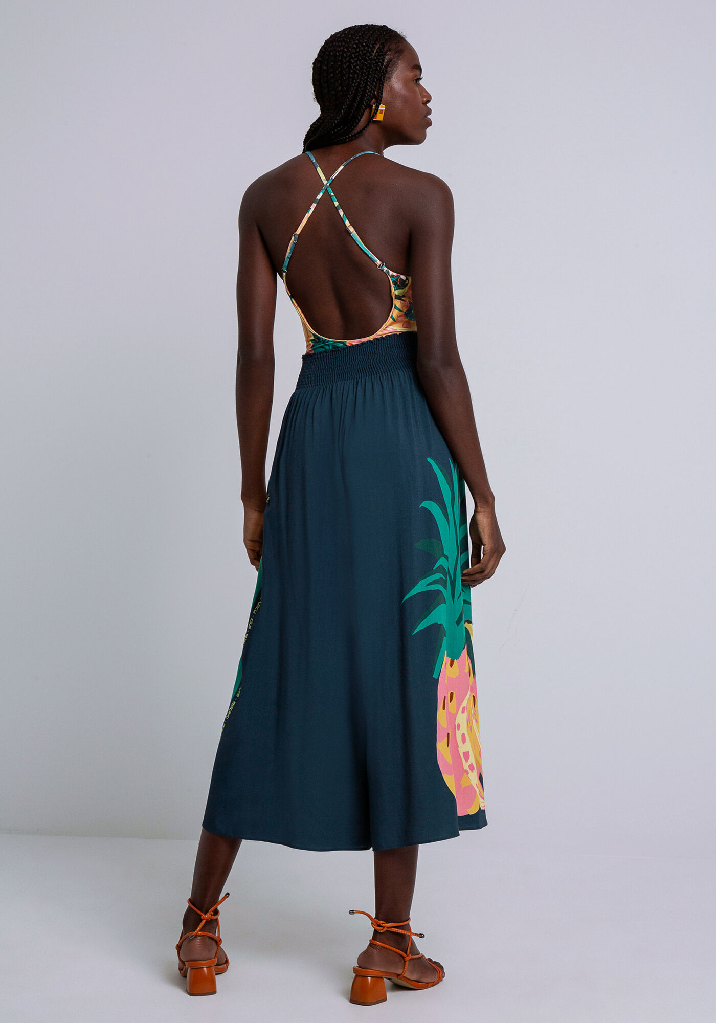 Cal&ccedil;a Pantacourt em Viscose com Estampa, FRUTA DE PALMA, large.