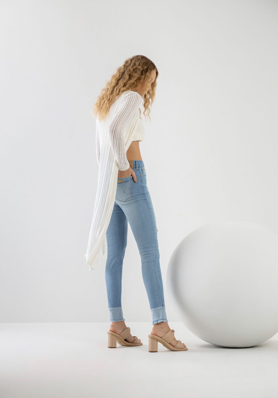 Calça Jeans Skinny Every Day com Detalhe Barra, JEANS. Calça Jeans Skinny Every Day com Detalhe Barra, JEANS, large.