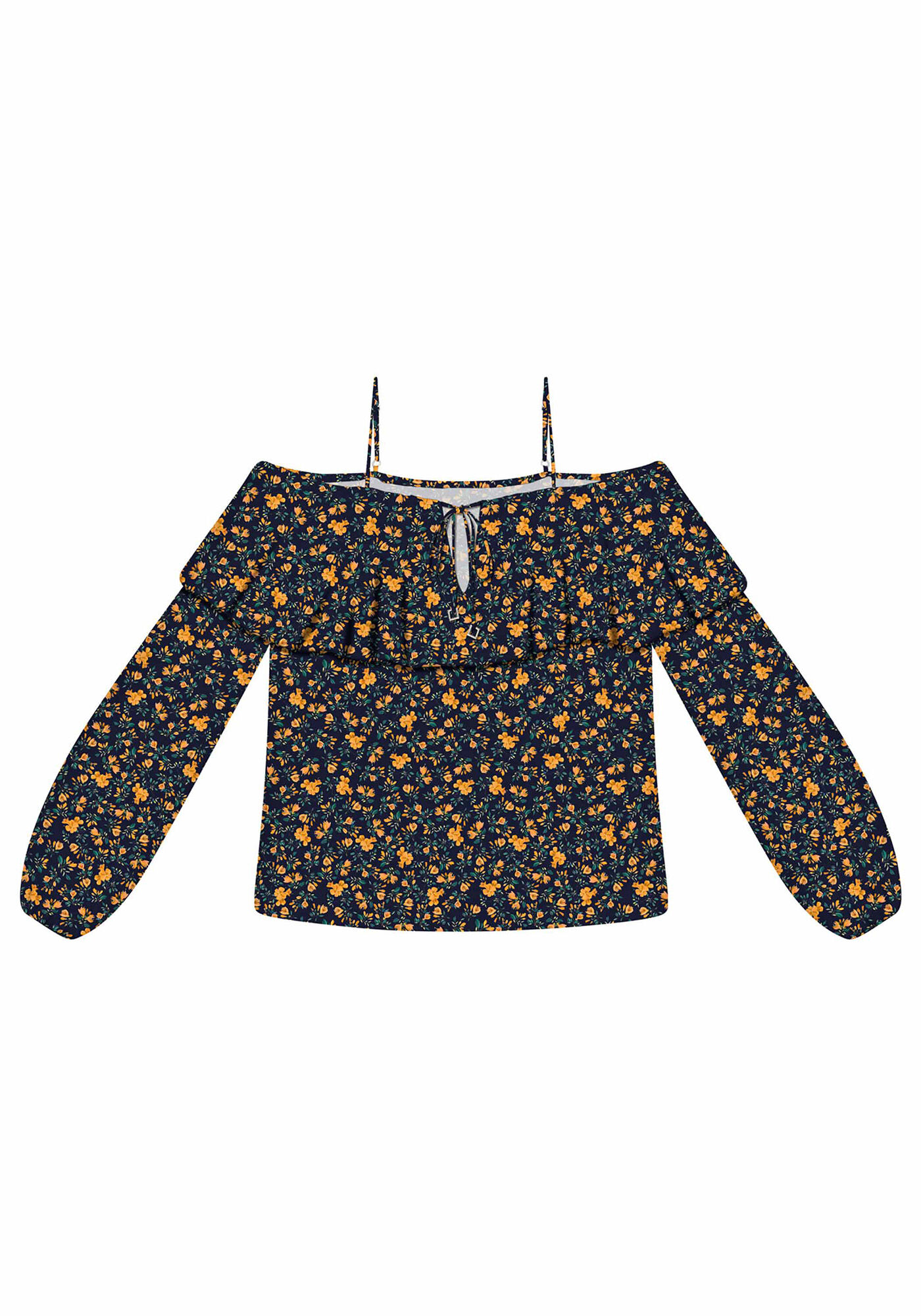 Blusa Manga Longa Estampada Tecido, , large.
