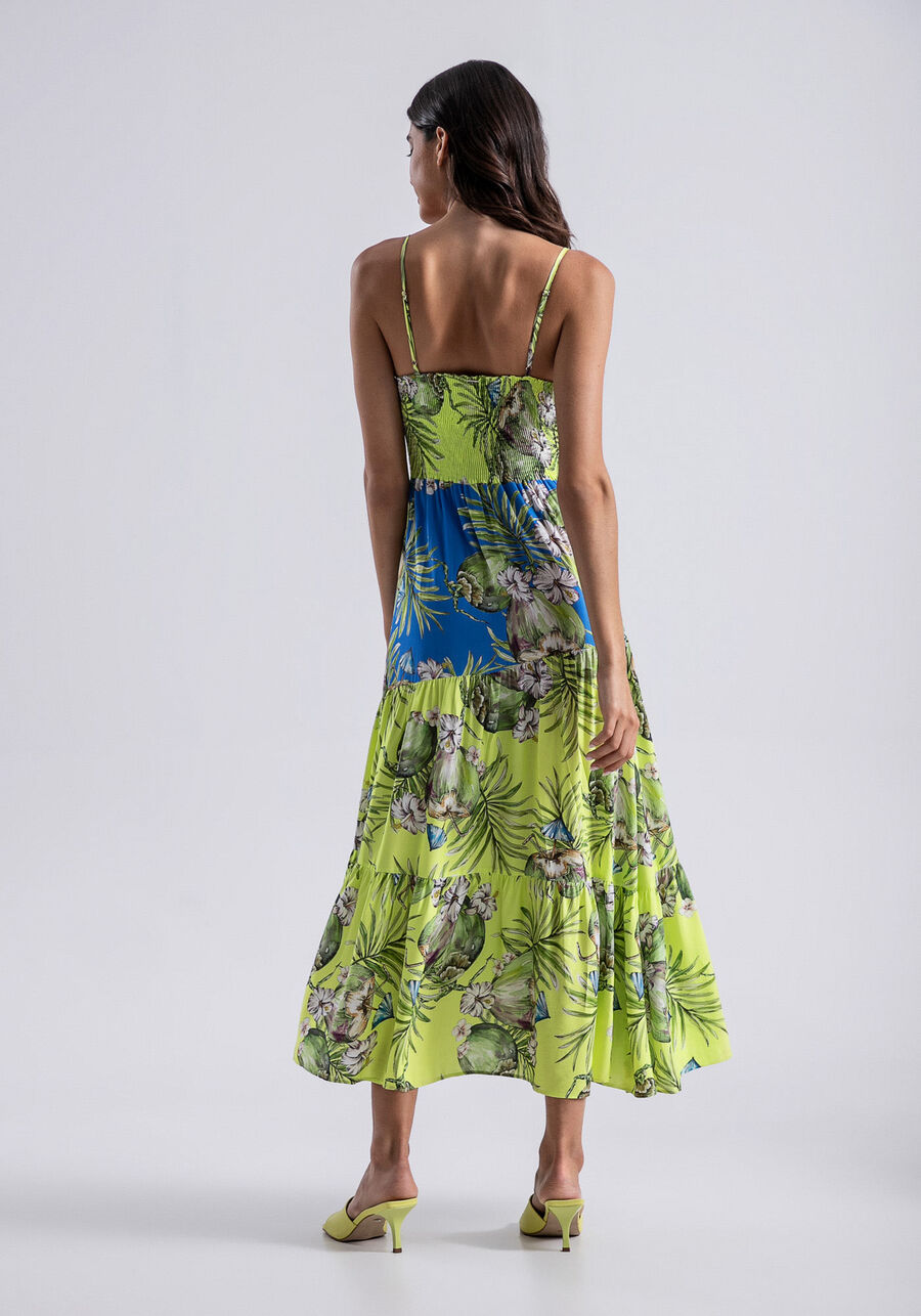 Vestido Midi em Viscose com Recorte Transpassado, AGUA DE COCO. Vestido Midi em Viscose com Recorte Transpassado, AGUA DE COCO, large.