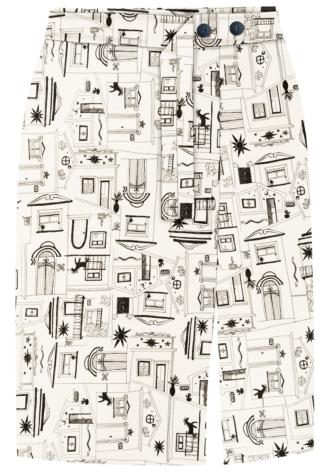 Saia Midi em Linho com Fenda e Faixa, , large.