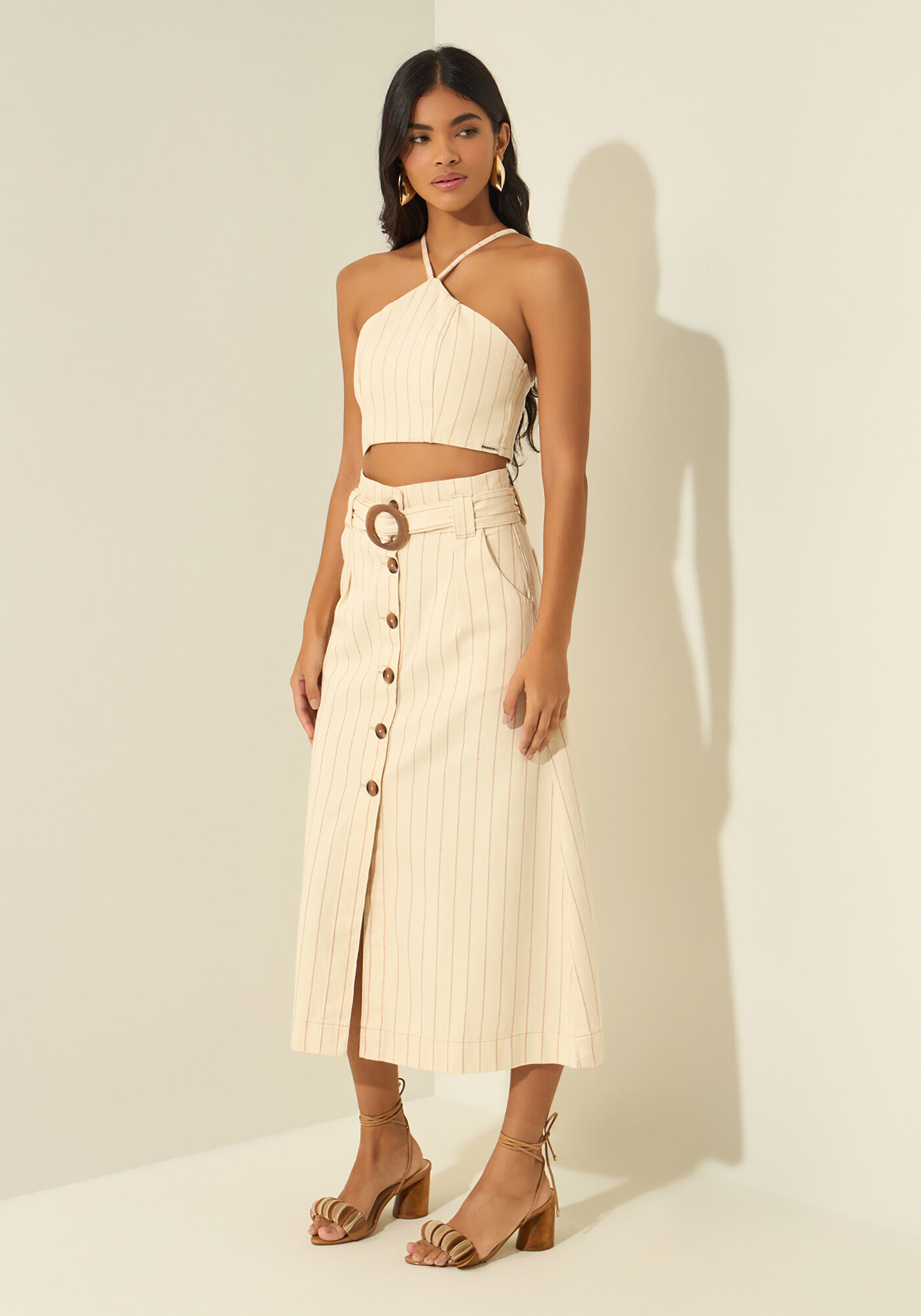 Blusa Cropped De Al&ccedil;as Em Sarja, LISTRADO NATURAL, large.