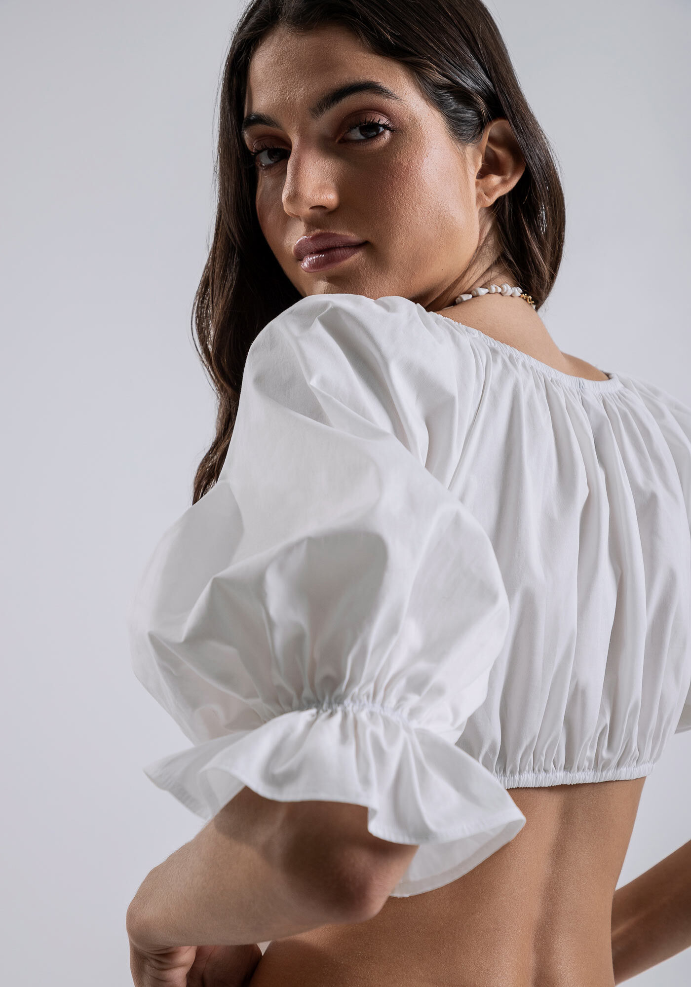 Blusa Manga Bufante com La&ccedil;o, , large.