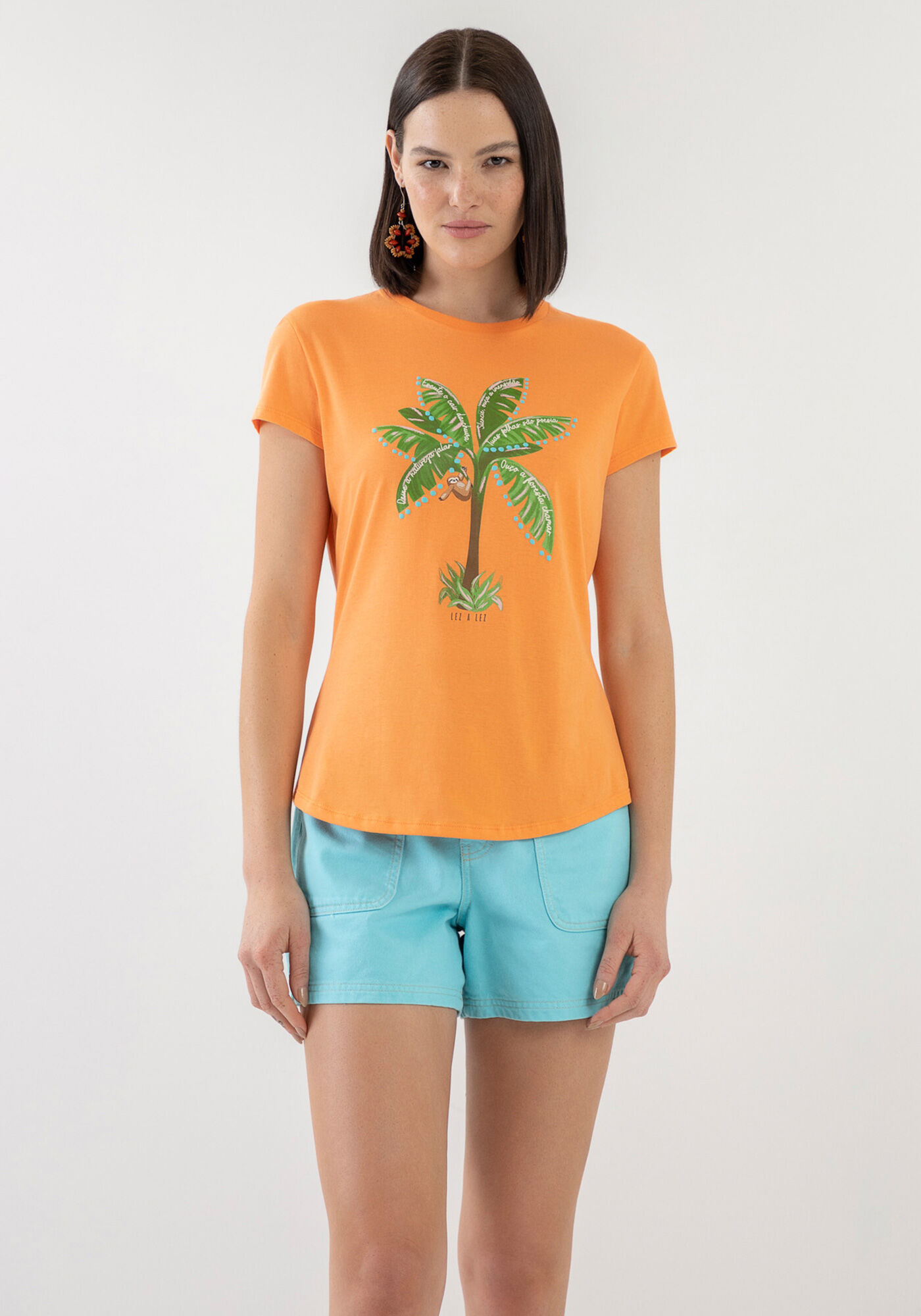 T-shirt em Malha com Estampa Coqueiro, , large.