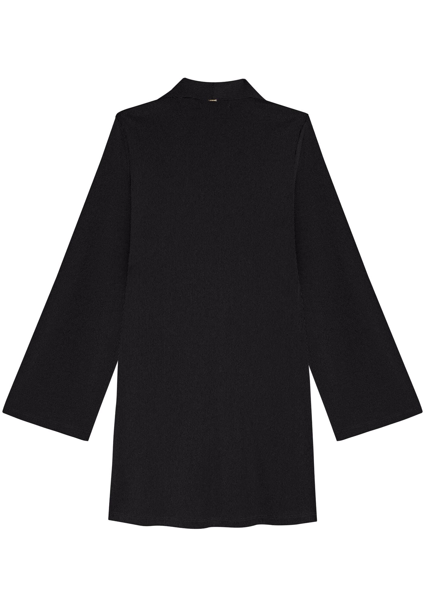 Vestido Curto De Mangas Longas Em Malha Com Fios De Lurex, , large.