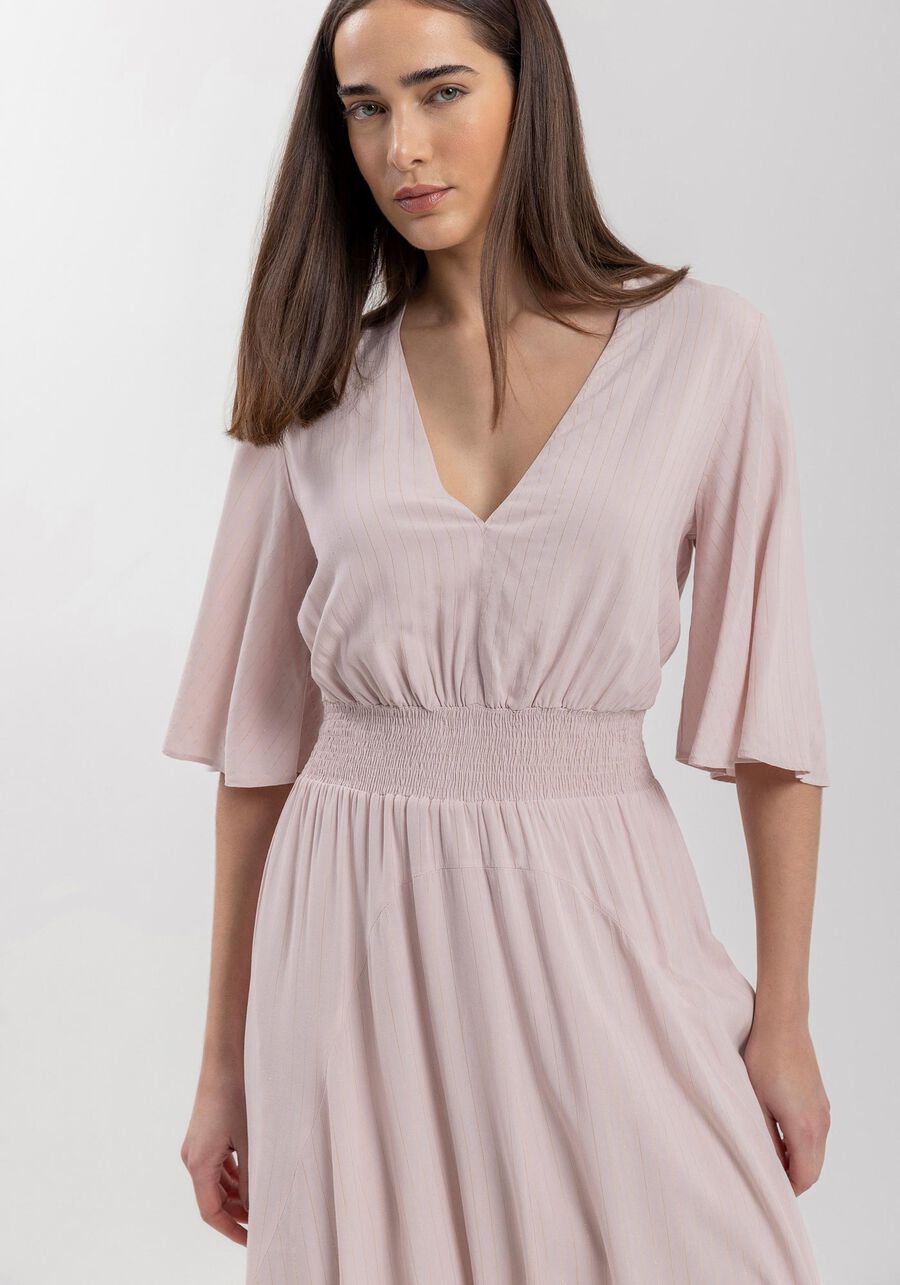 Vestido Longo Fluido Em Viscose Com Fios De Lurex, . Vestido Longo Fluido Em Viscose Com Fios De Lurex, , large.