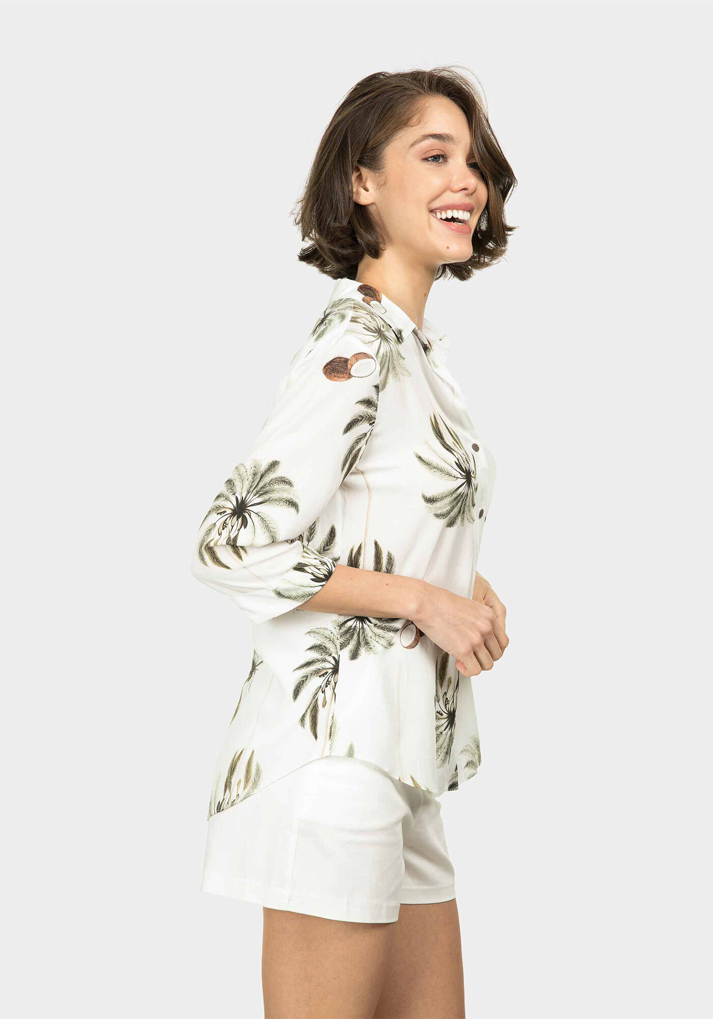 Camisa Com Manga 3/4 Estampa Manton, , large.