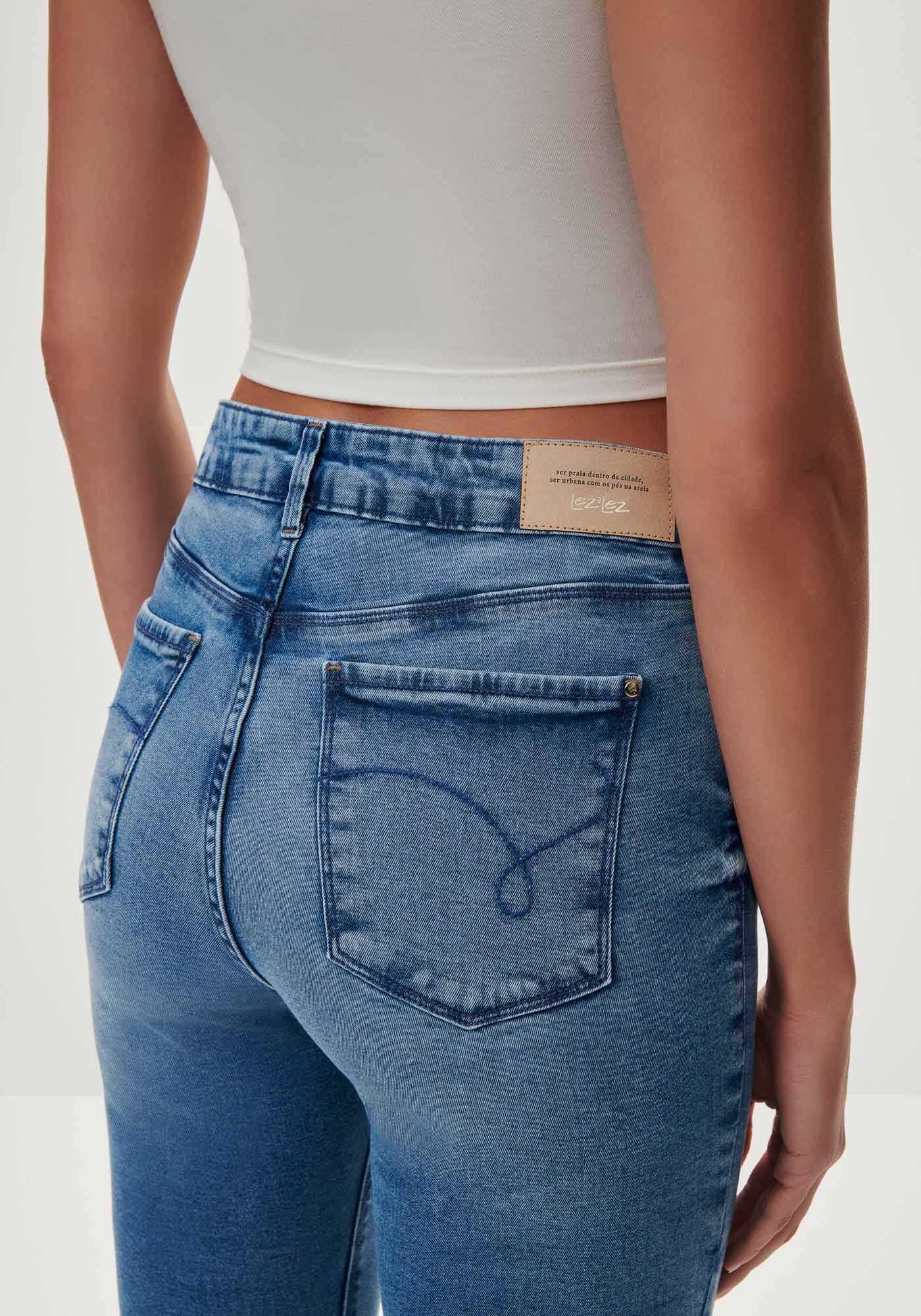 Cal&ccedil;a Jeans Skinny com Cintura Alta, , large.