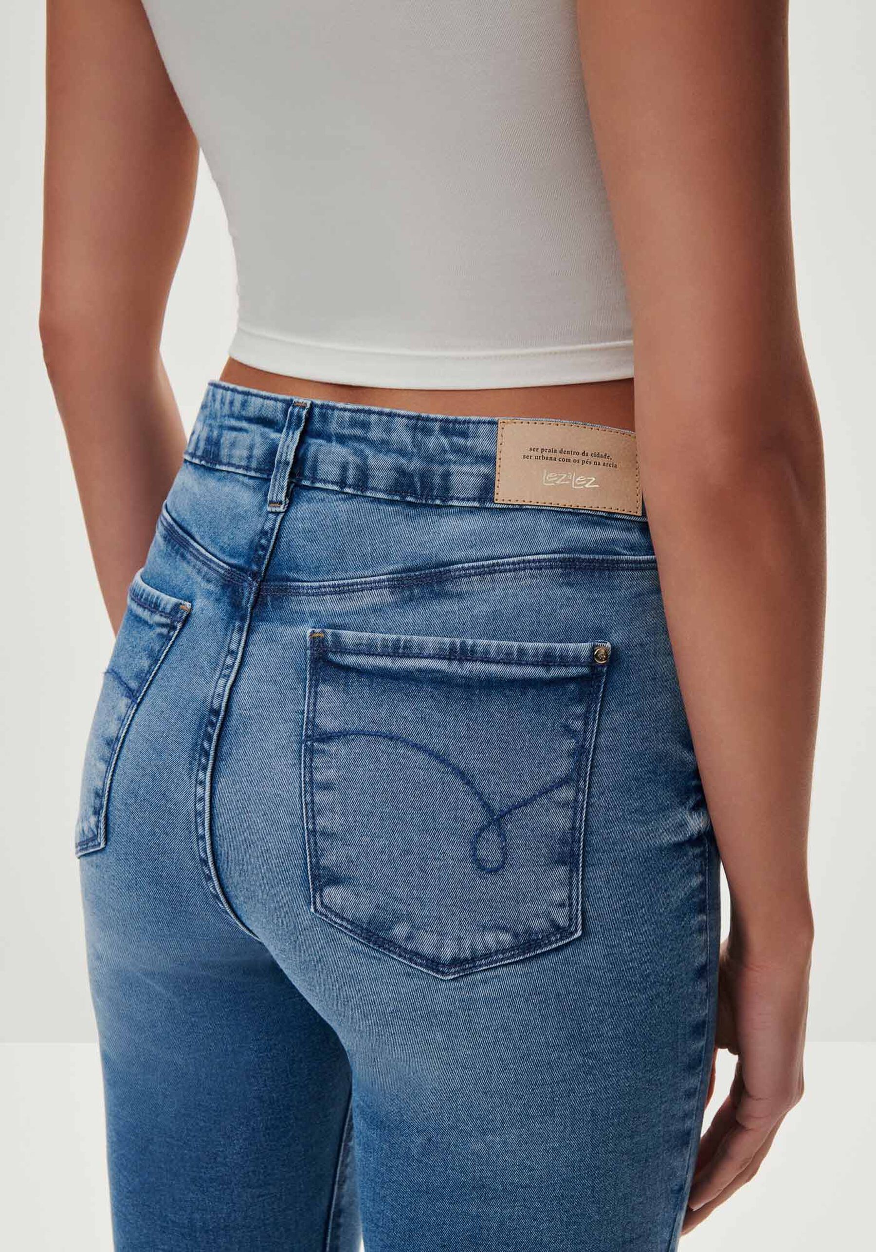 Calça Jeans Skinny com Cintura Alta, JEANS. Calça Jeans Skinny com Cintura Alta, JEANS, large.