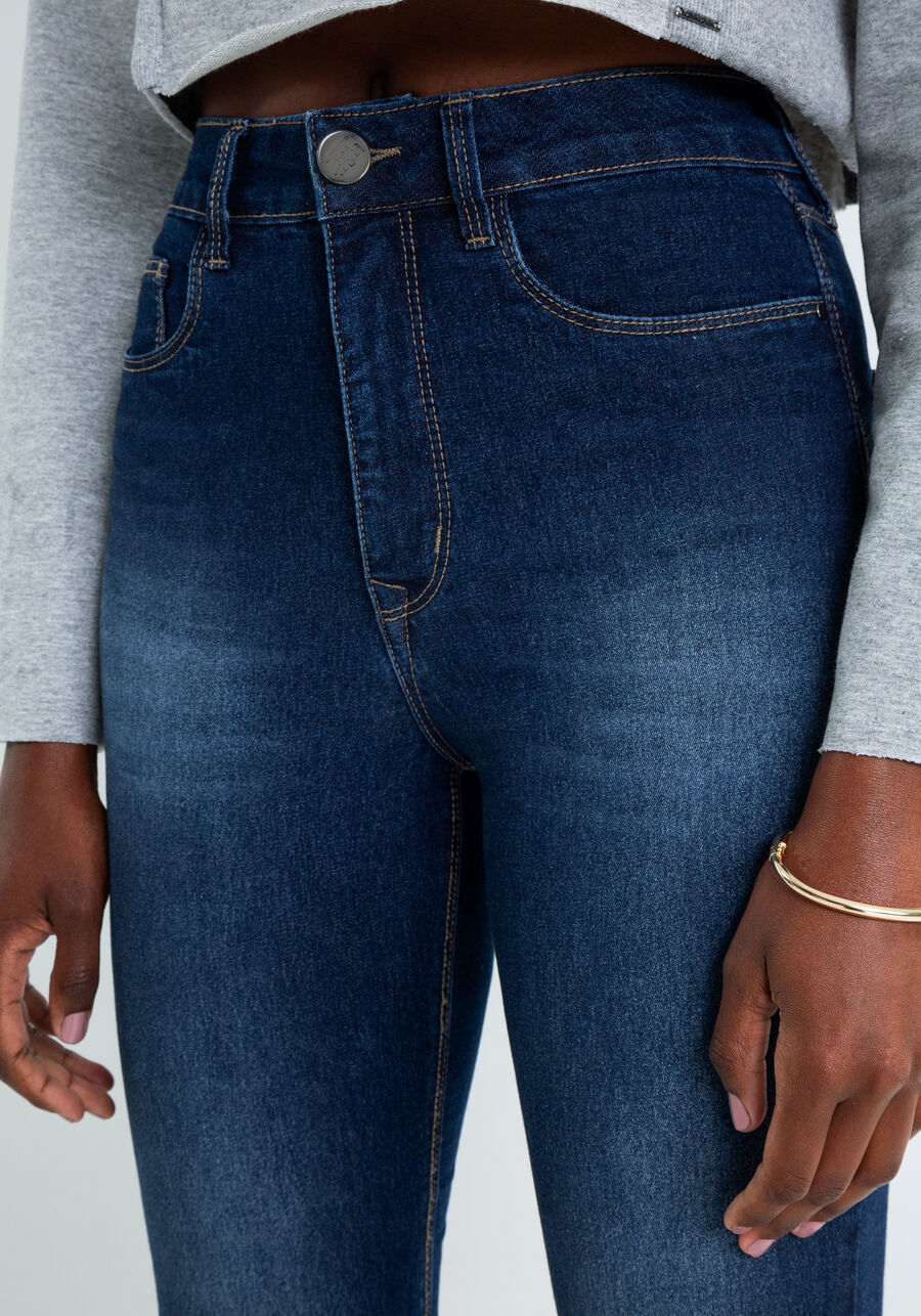 Calça Jeans Skinny Cropped Aruba Flat Belly, JEANS, large.