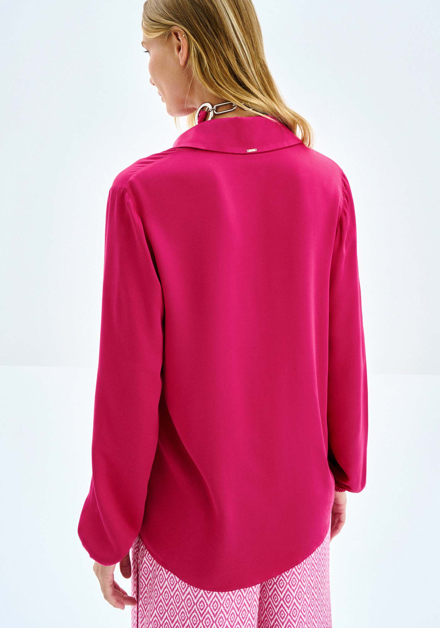 Camisa Manga Longa Bufante em Tecido Plano, , large.