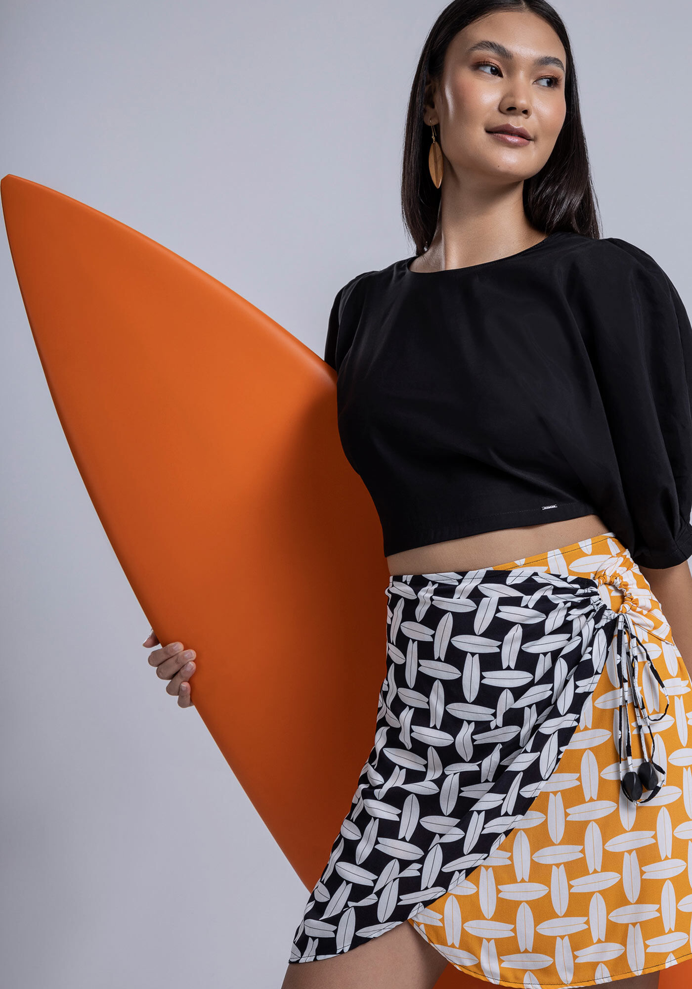 Saia deals curta viscose
