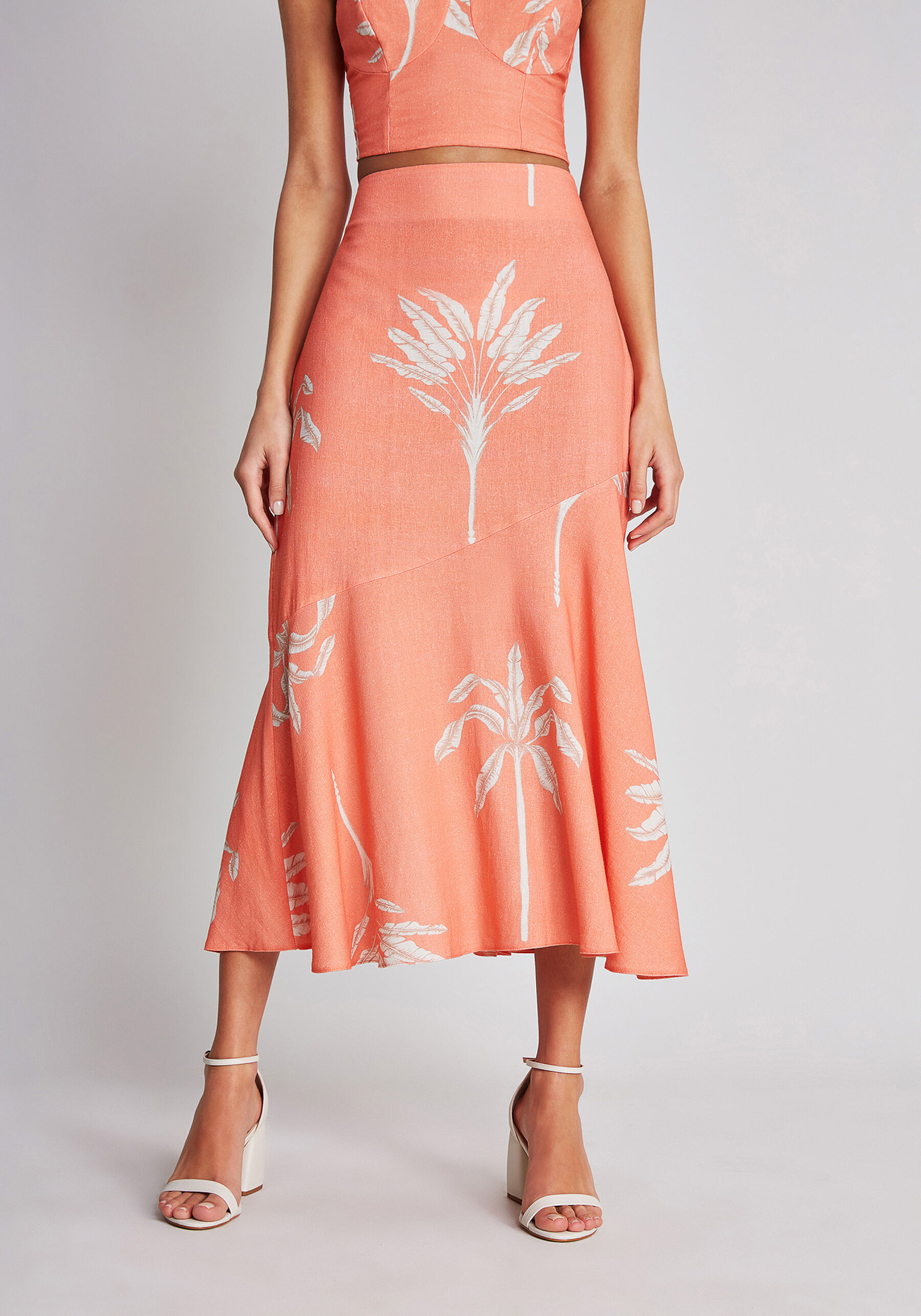 Saia Mídi Babado Godê Estampa, . Saia Mídi Babado Godê Estampa, , large.