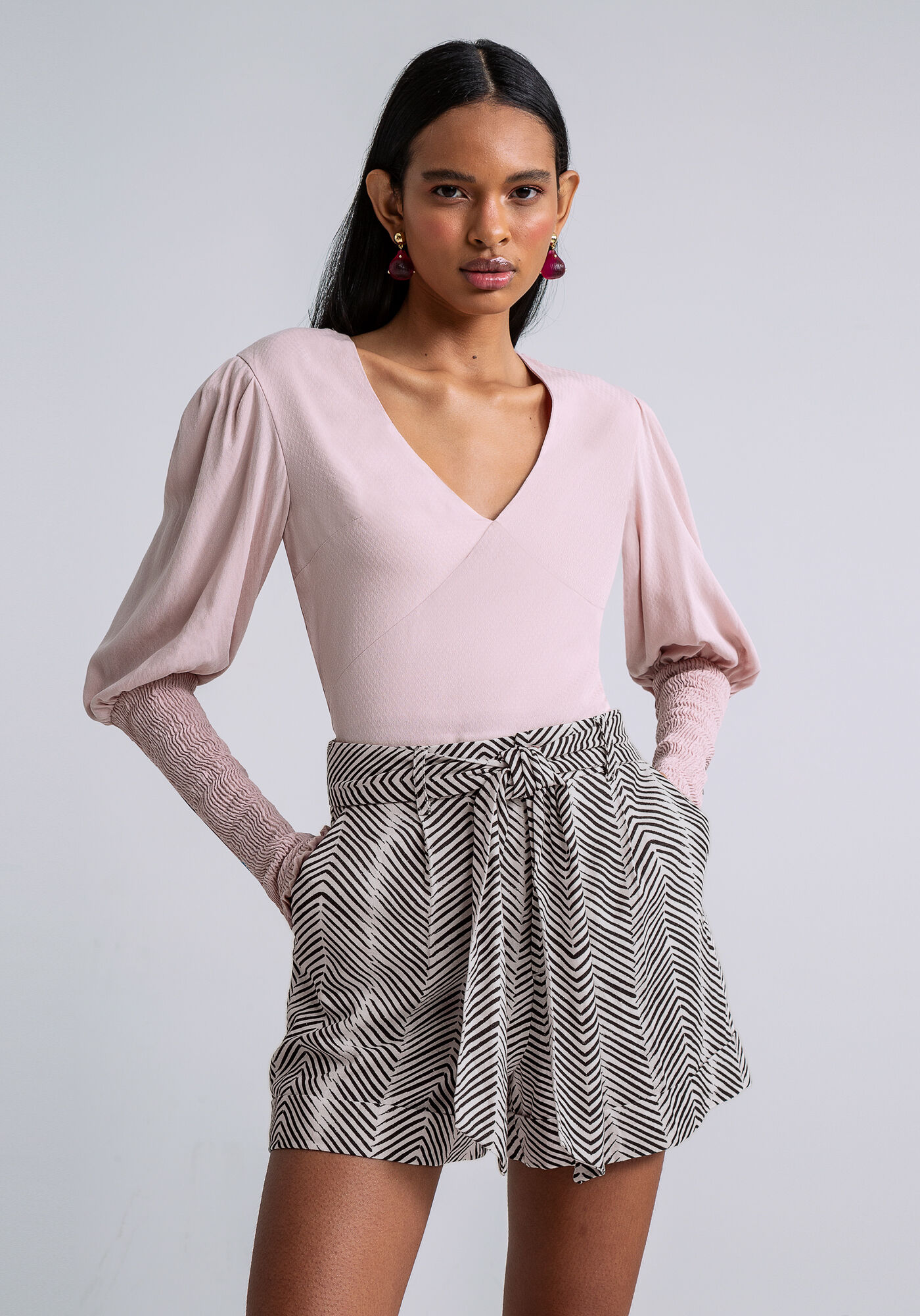 Blusa Manga Bufante El&aacute;stico Lastex, , large.