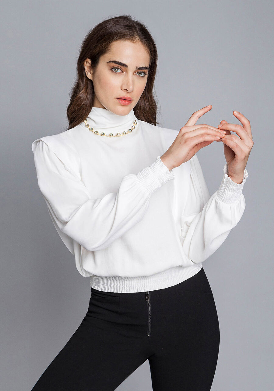 Blusa Gola Alta Elástico, . Blusa Gola Alta Elástico, , large.