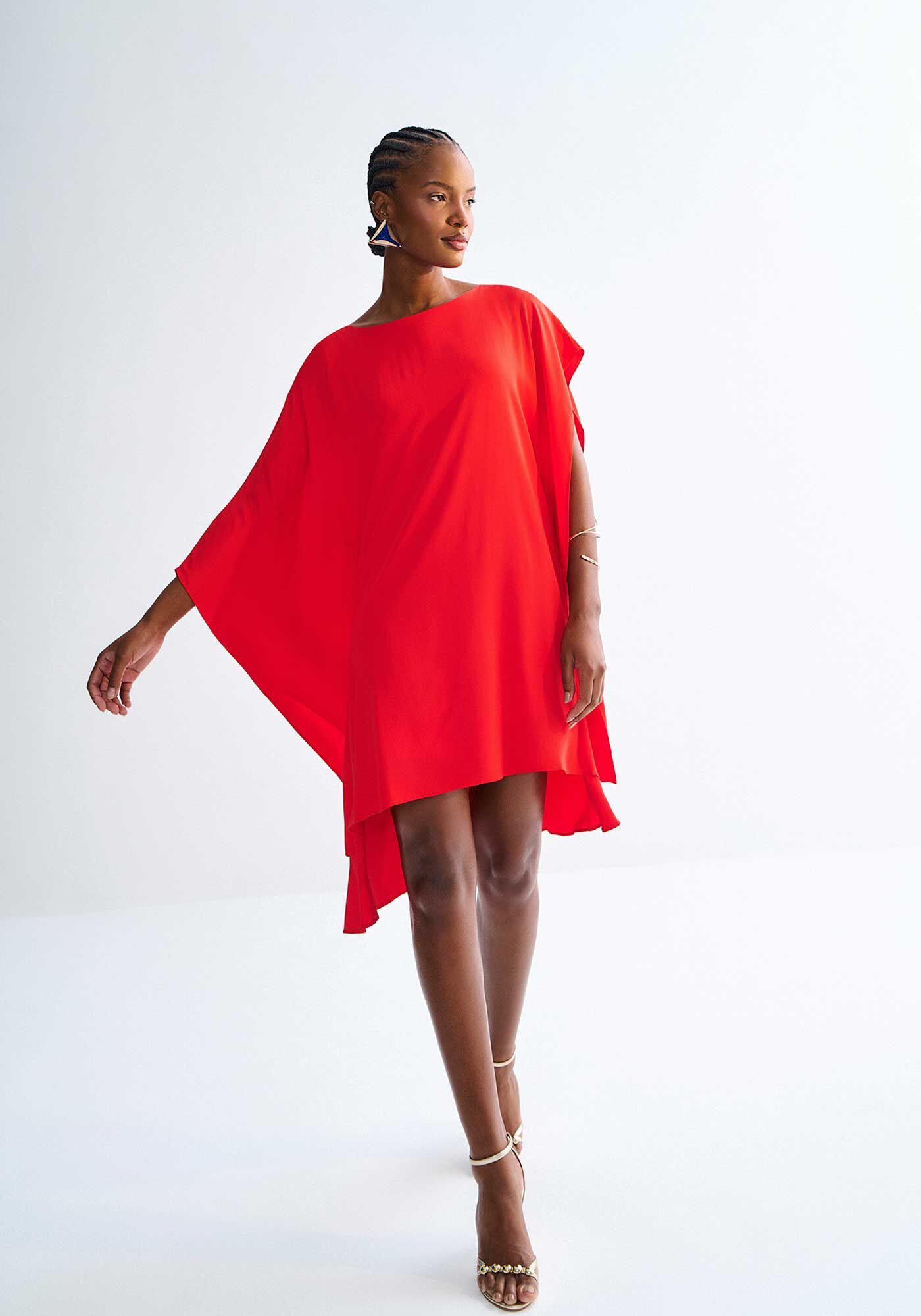 Vestido Curto Amplo Assim&eacute;trico, , large.