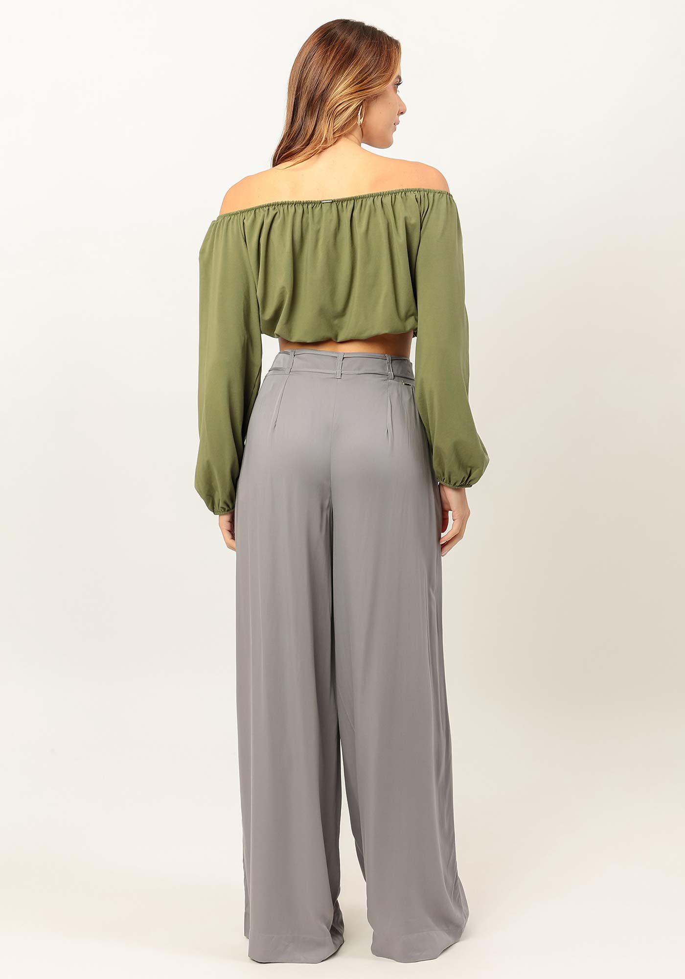 Blusa Manga Longa Cropped Ombro a Ombro, , large.