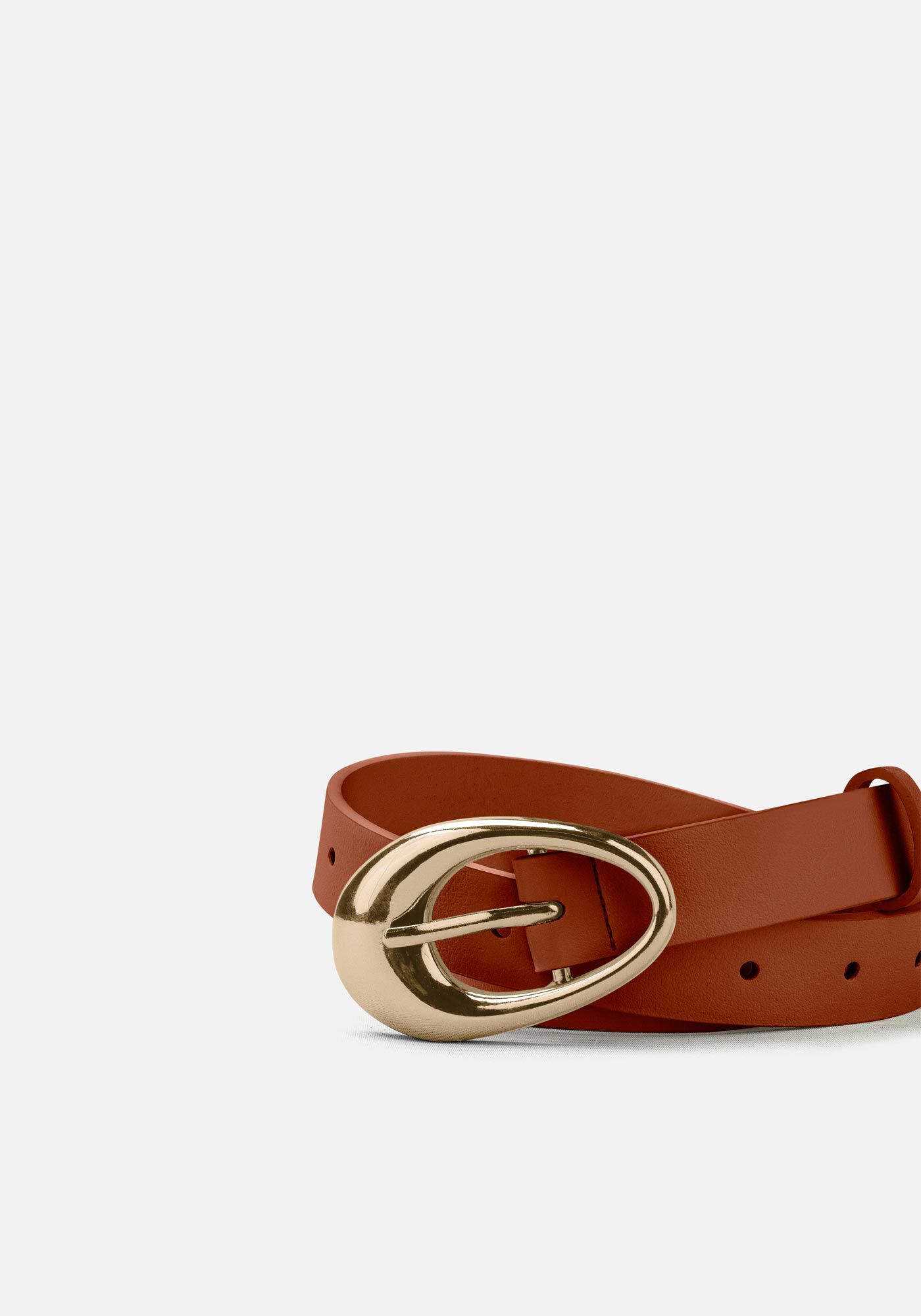 Cinto De Cintura Com Fivela Org&acirc;nica Metalizada, LARANJA DELI, large.