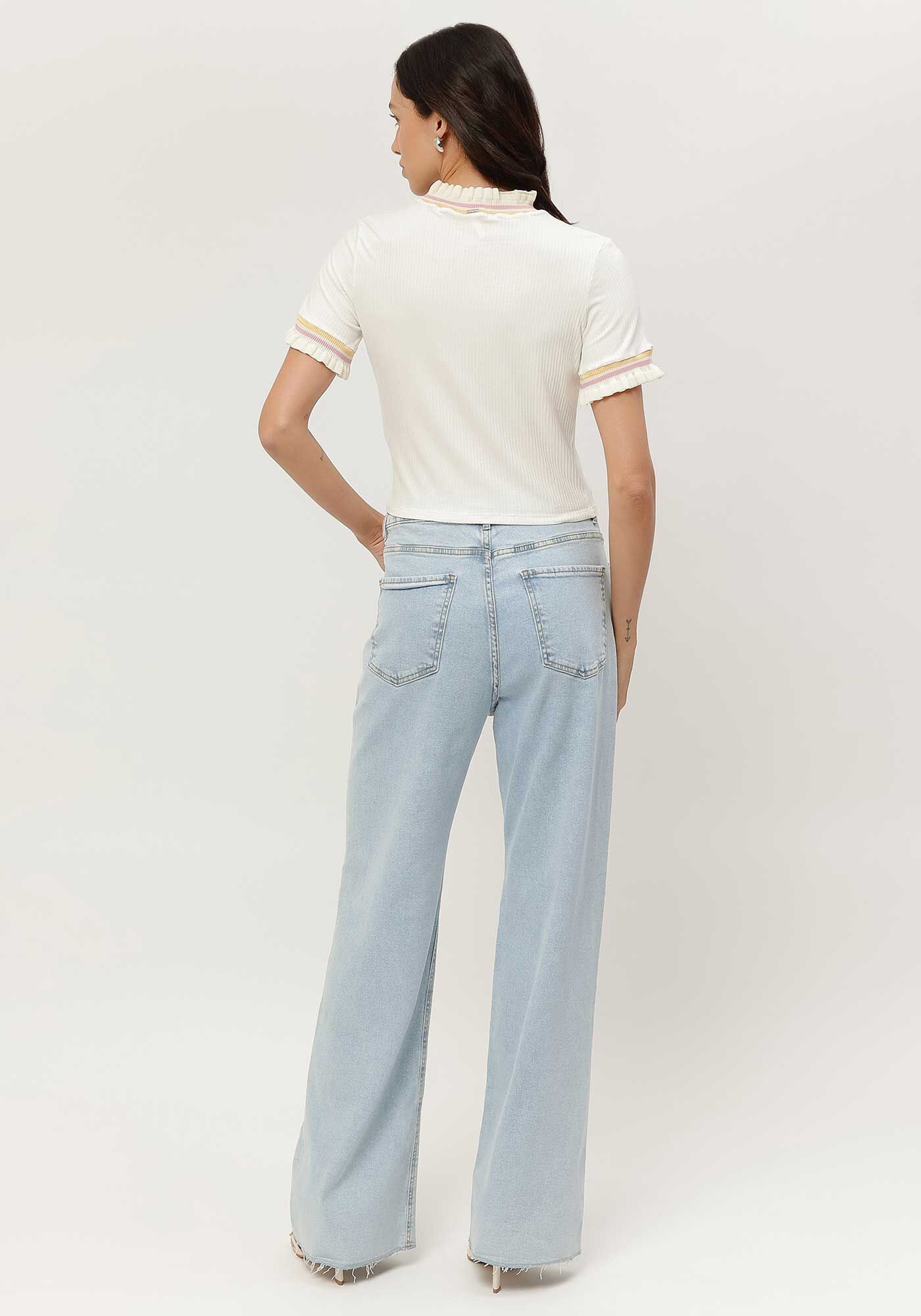 Blusa Canelada com Gola Alta Retil&iacute;nea, , large.