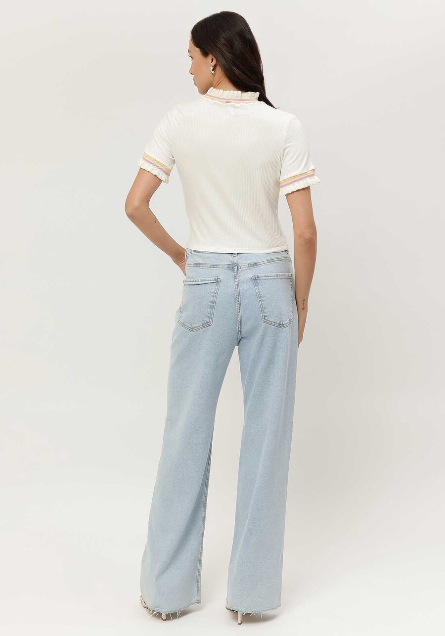 Blusa Canelada com Gola Alta Retilínea, . Blusa Canelada com Gola Alta Retilínea, , large.