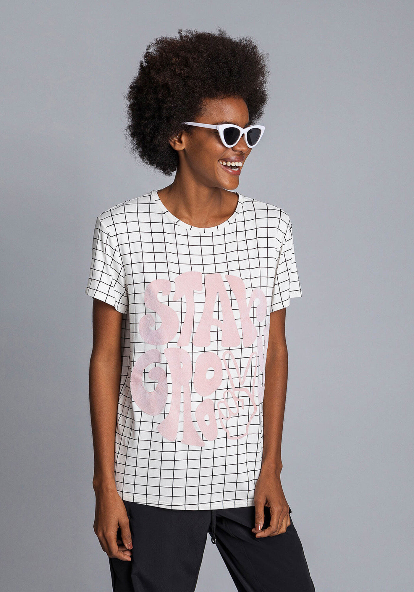 Blusa Manga Curta Estampada, , large.