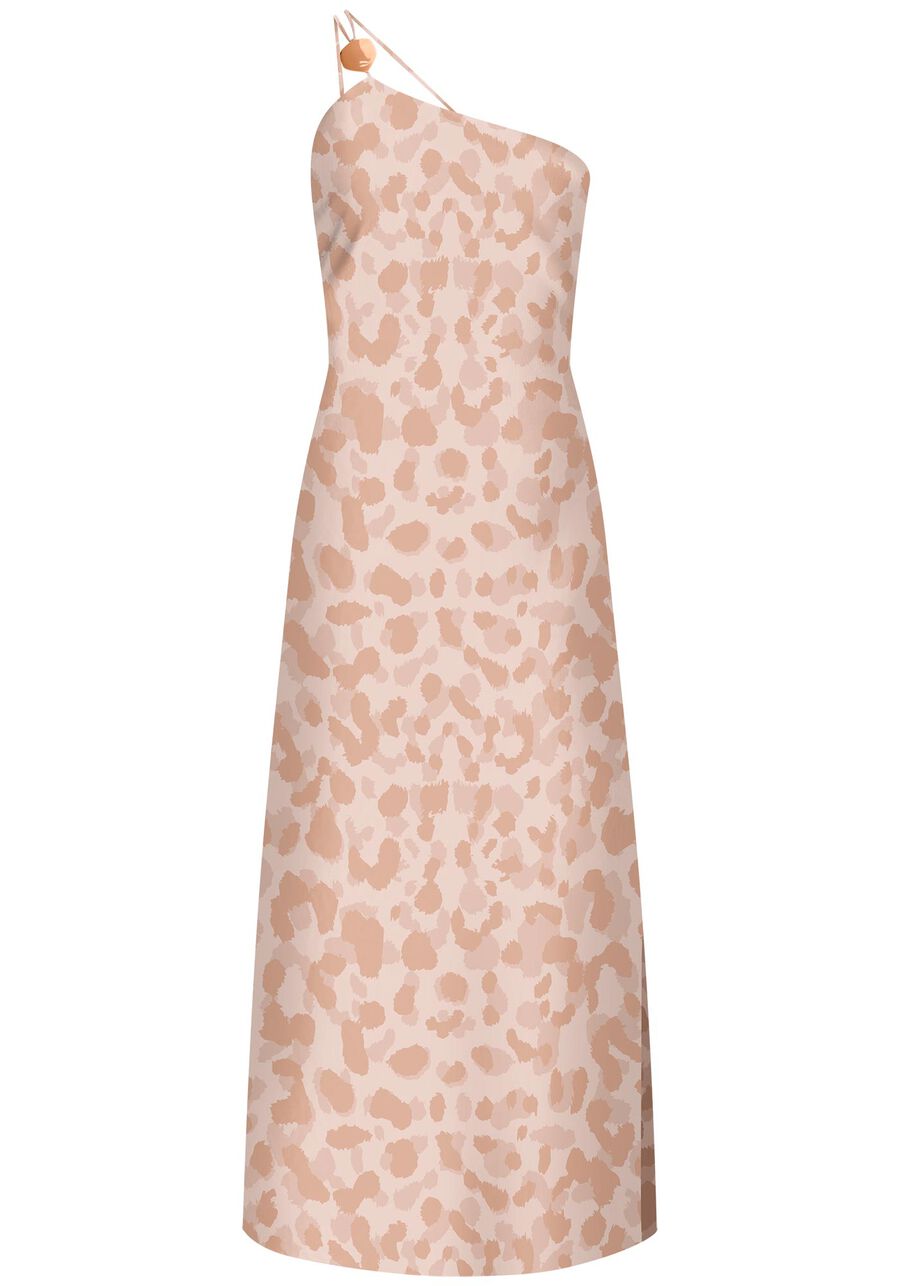 Vestido Midi Estampado em Linho com Um Ombro Só, . Vestido Midi Estampado em Linho com Um Ombro Só, , large.