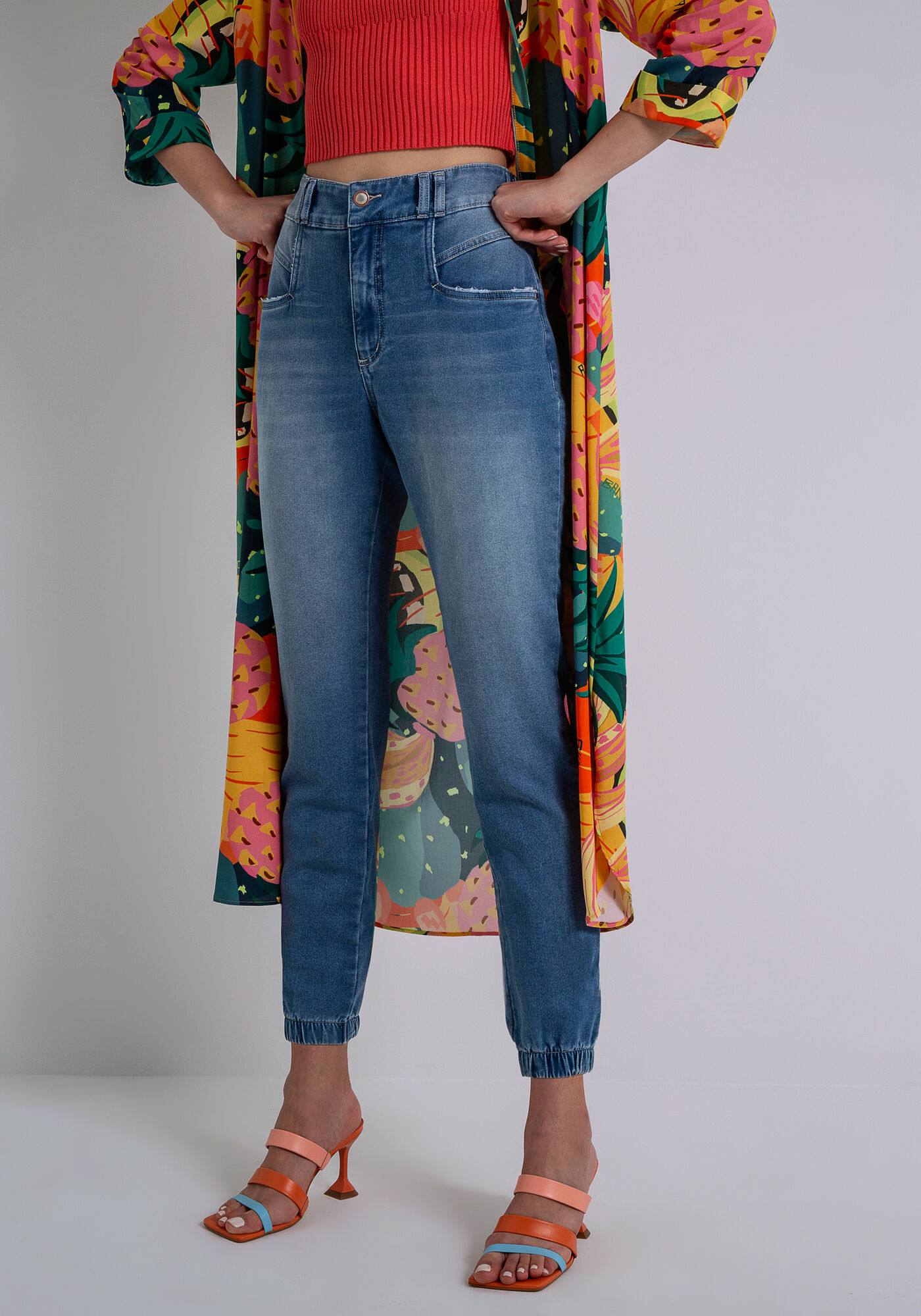 Cal&ccedil;a Jeans Jogging Cropped, JEANS, large.