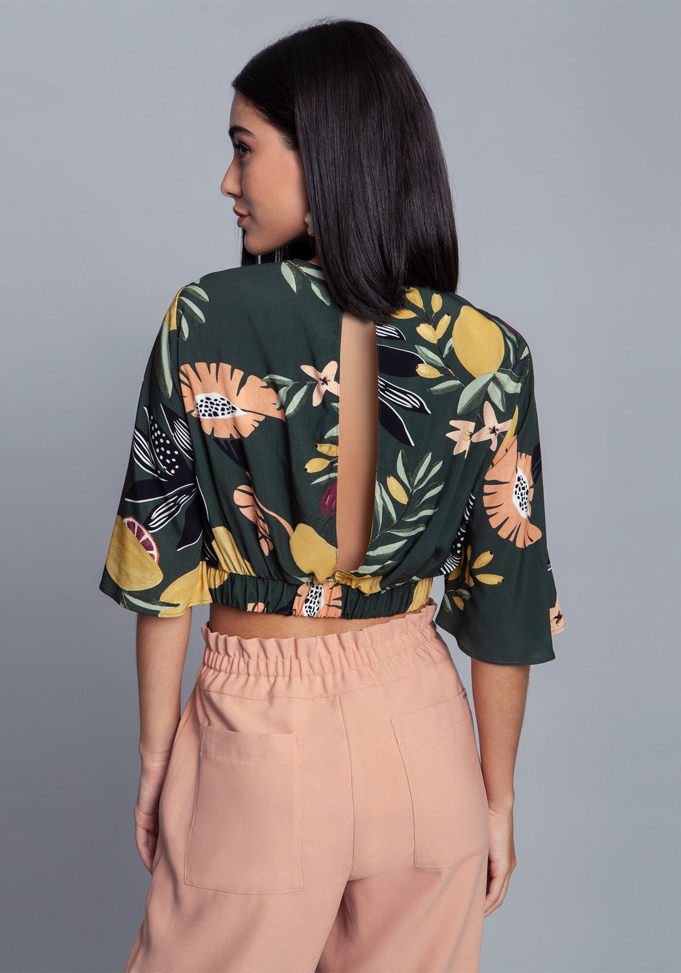 Blusa Tecido Rayon Bali Cropped, , large.