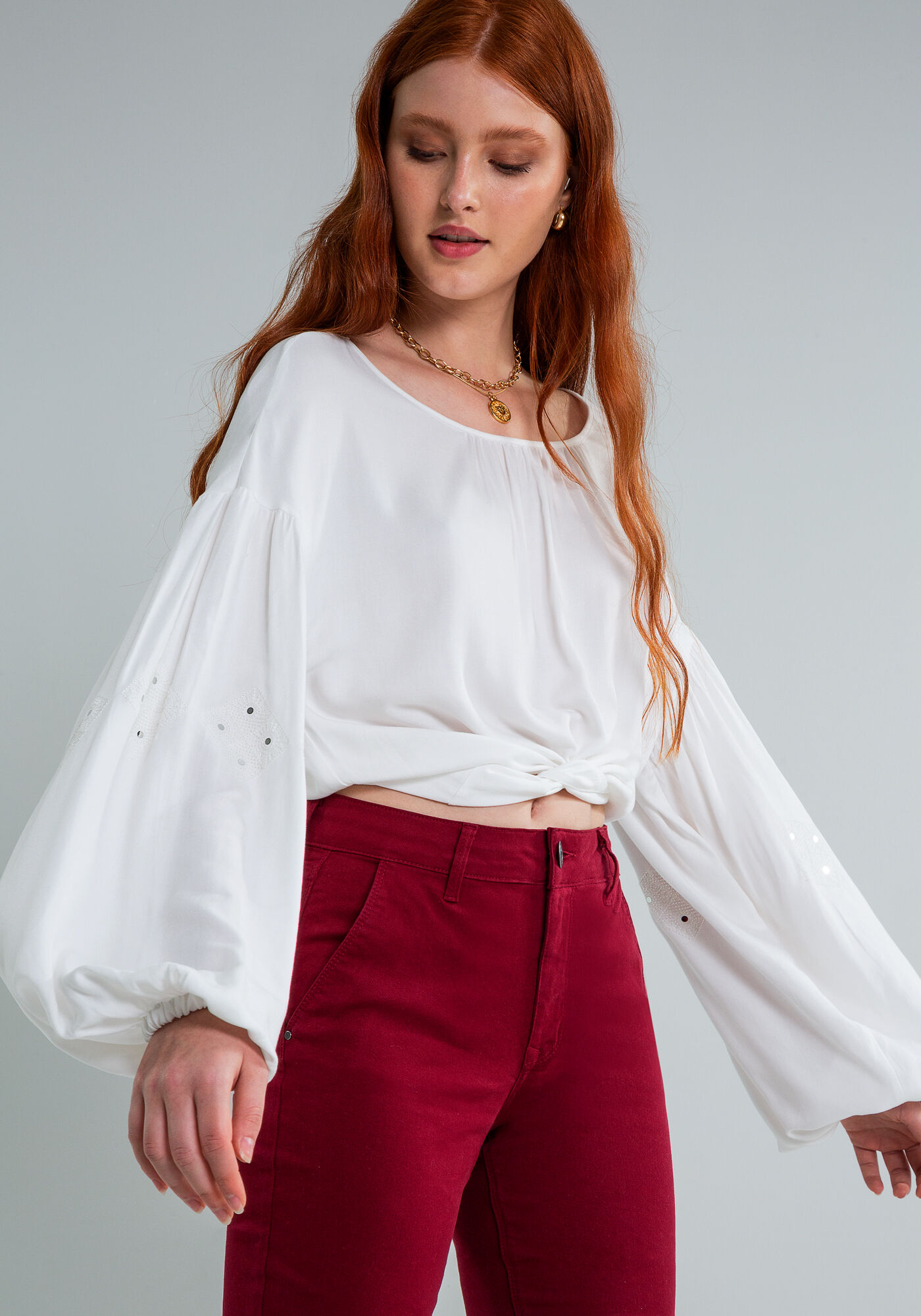 Blusa Cropped Transpasse Bordado, BRANCO OFF WHITE, large.