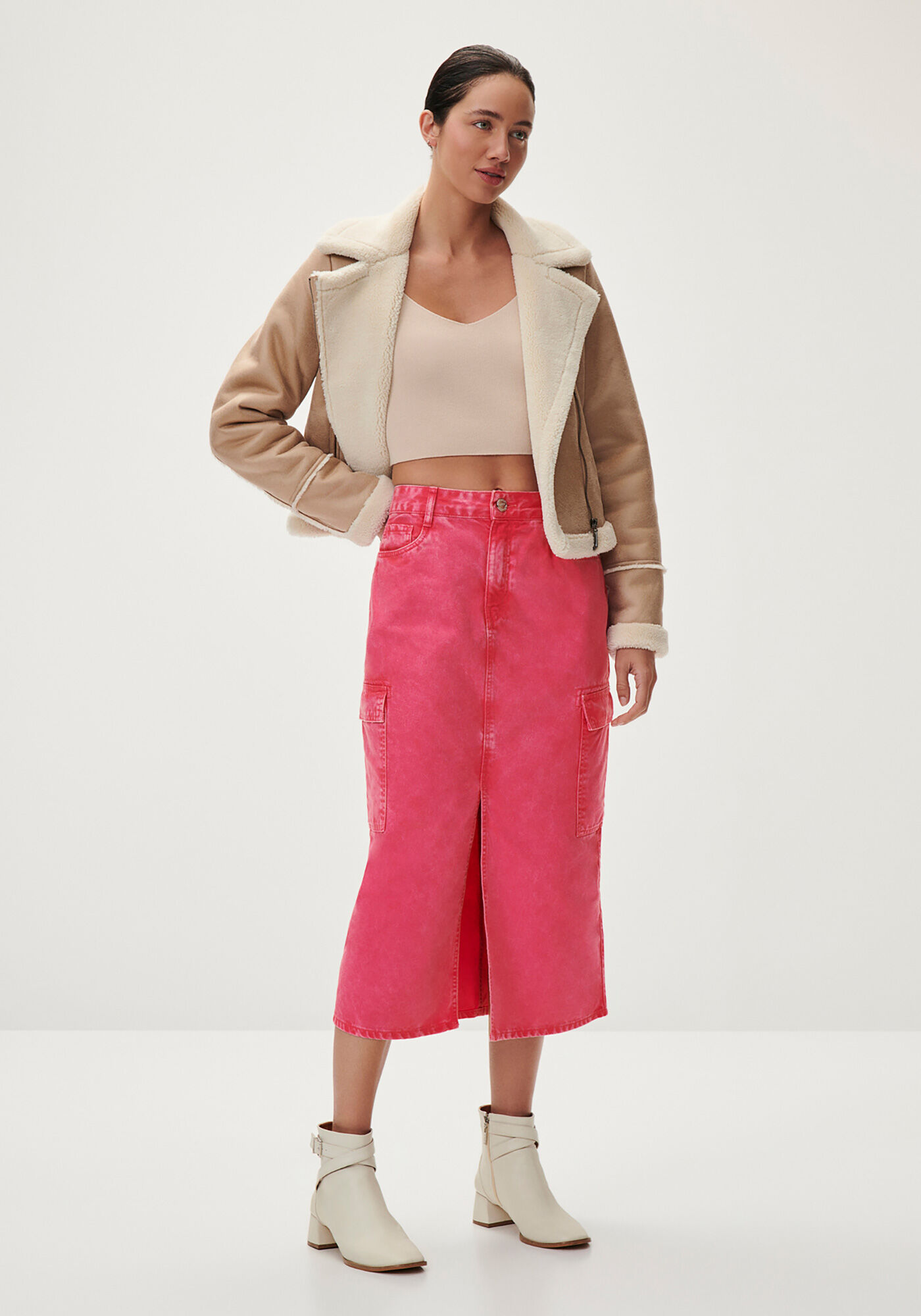 Saia Sarja Midi Cargo com Fenda, , large.