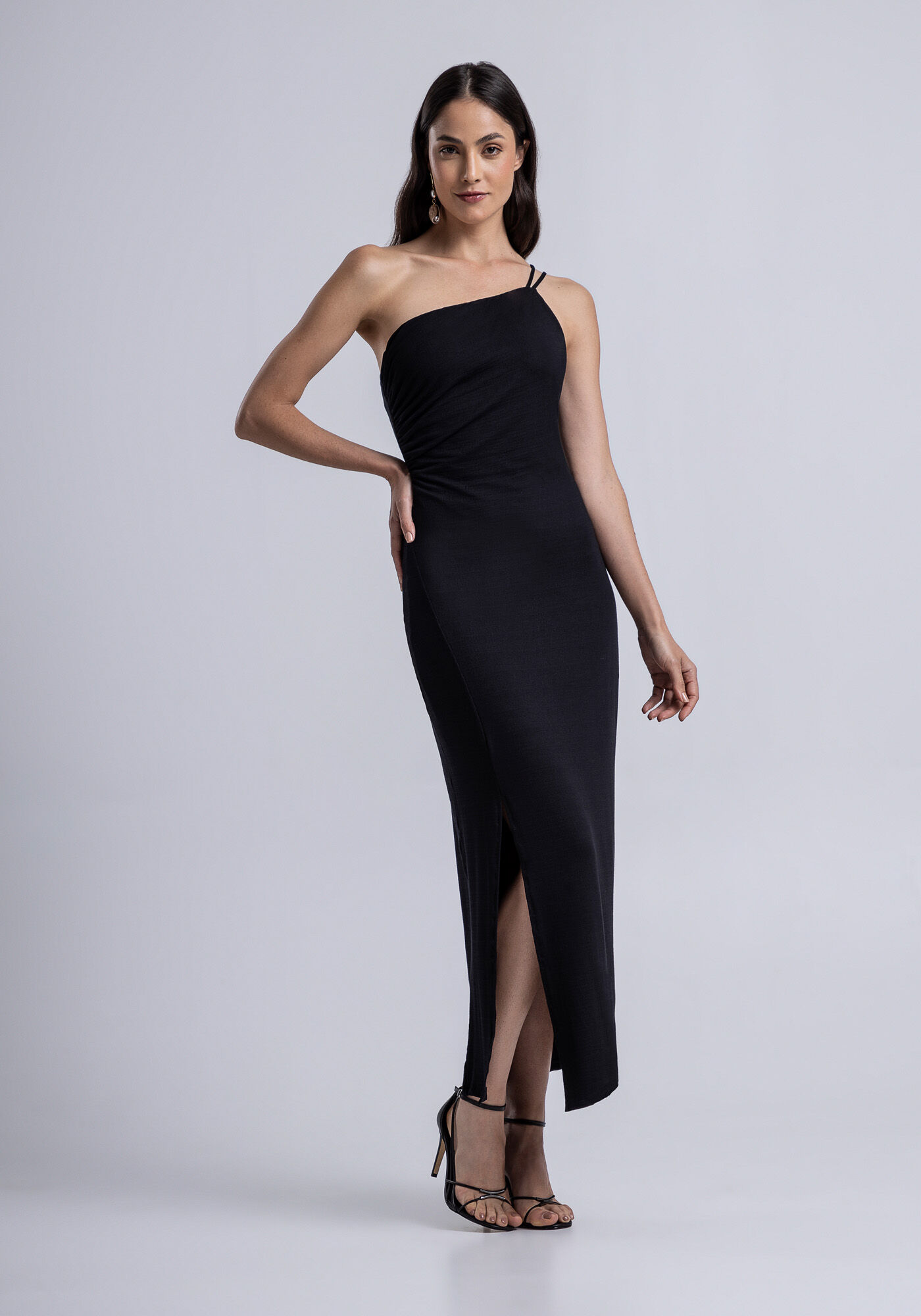 Vestido midi de deals um ombro so