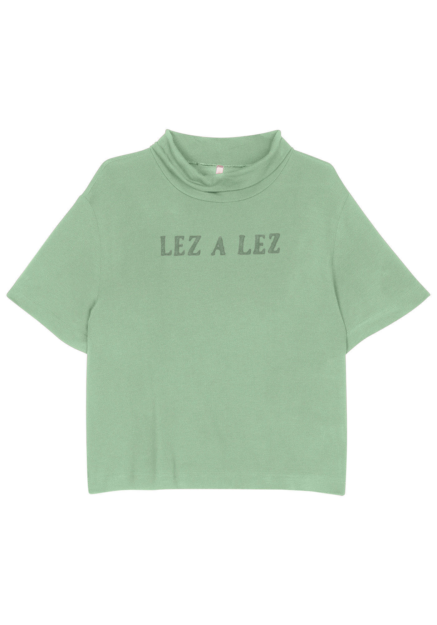 T-shirt em Malha Leve com Gola Alta, , large.