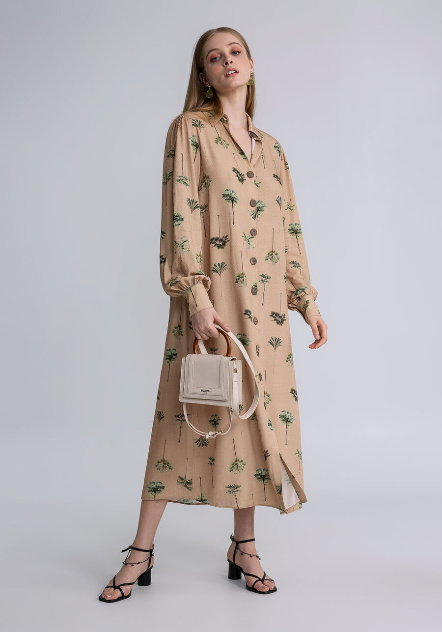 Vestido Chemise Midi Cinto Estampado, ARVOREDO. Vestido Chemise Midi Cinto Estampado, ARVOREDO, large.