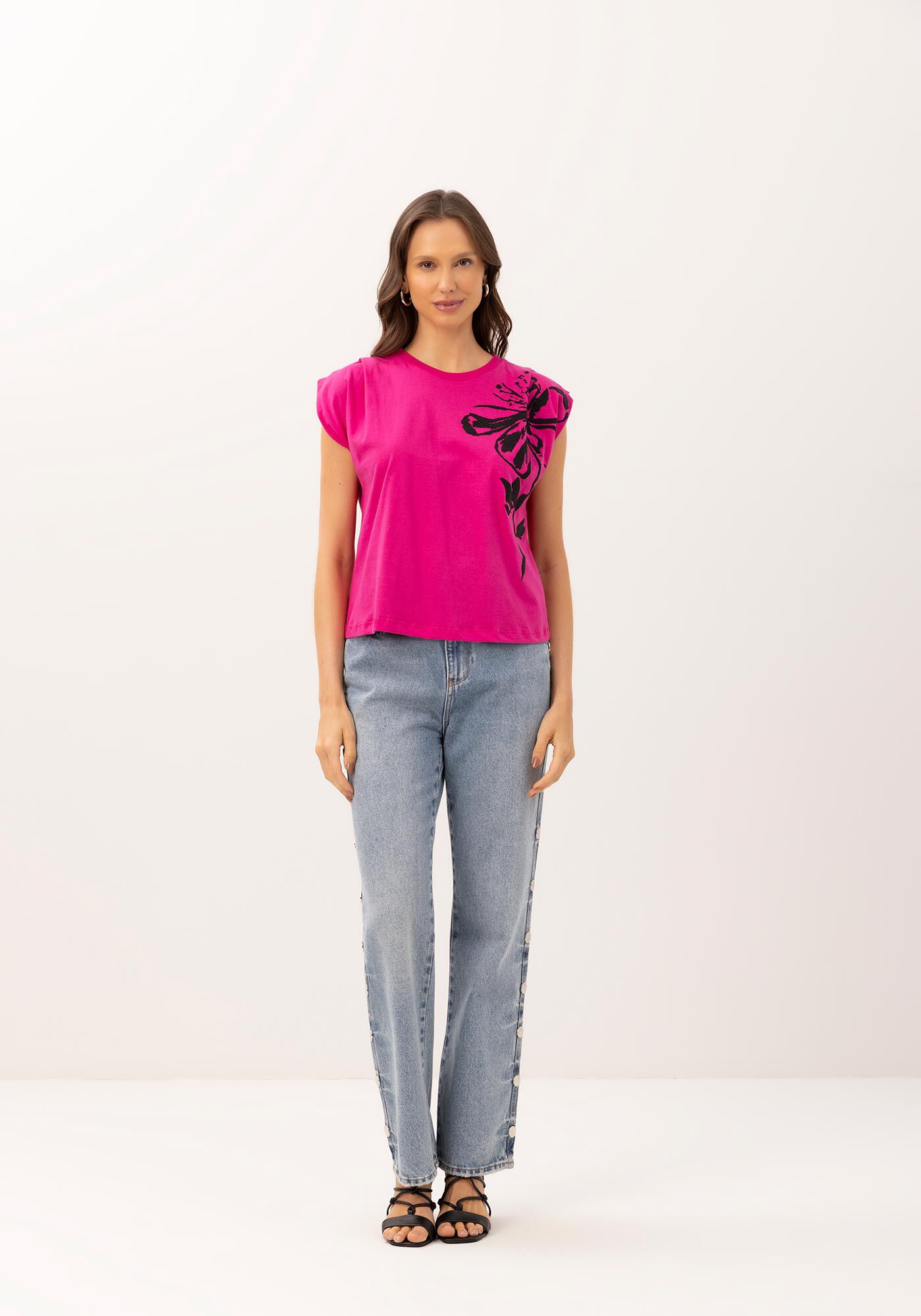 Blusa Muscle Tee em Malha com Textura, , large.