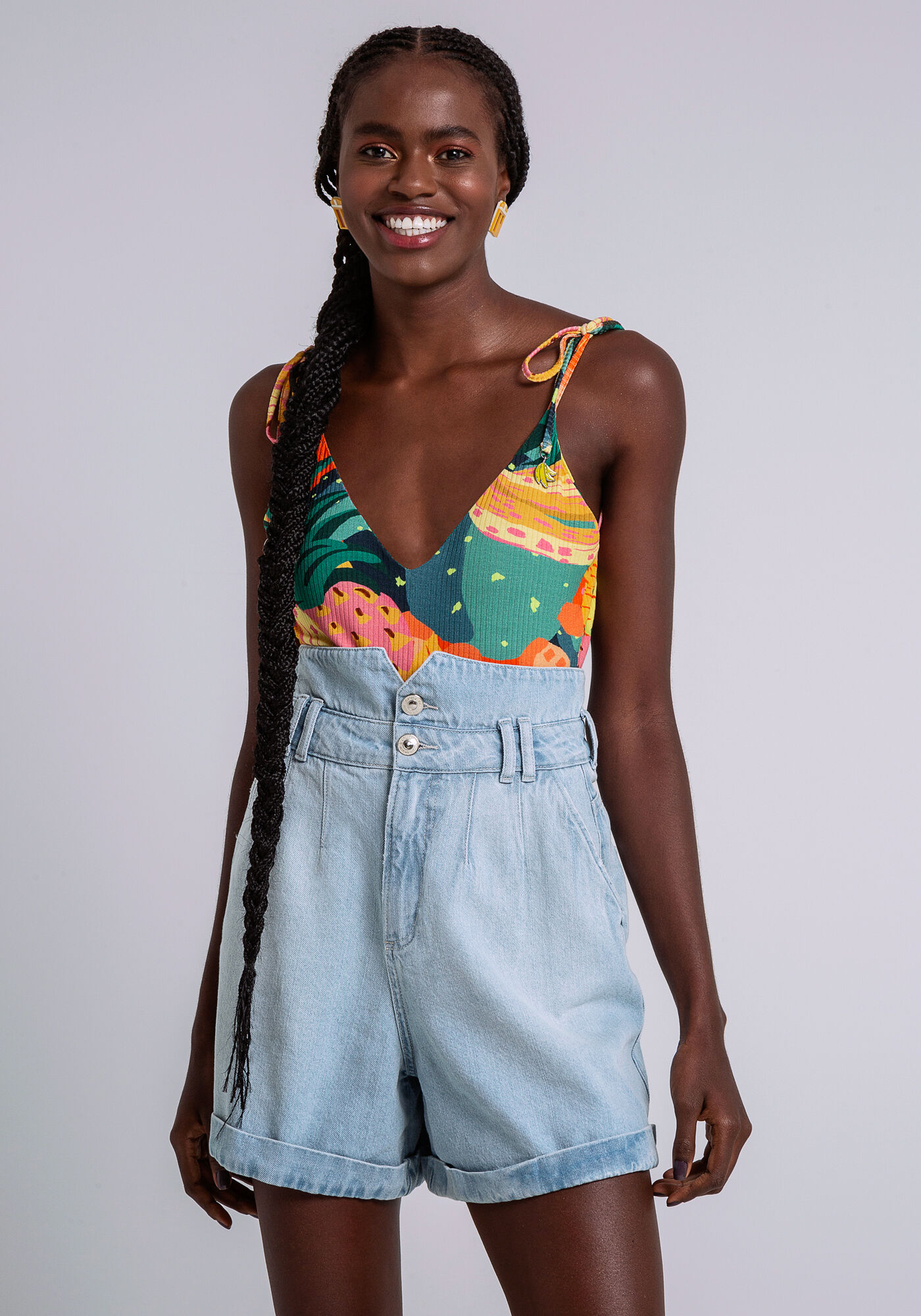 Short jeans hot sale cintura alta