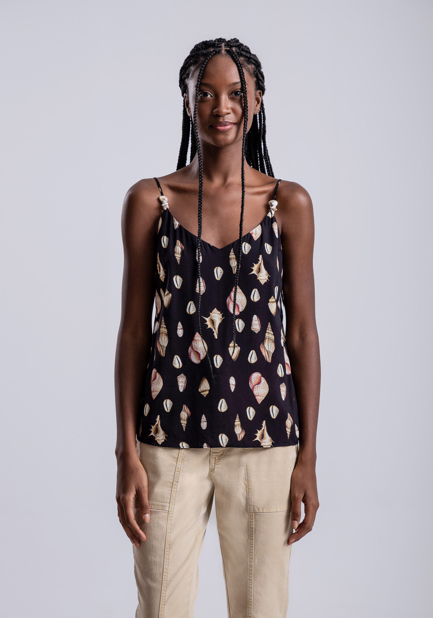 Blusa Estampada em Viscose com Detalhe Al&ccedil;as, , large.