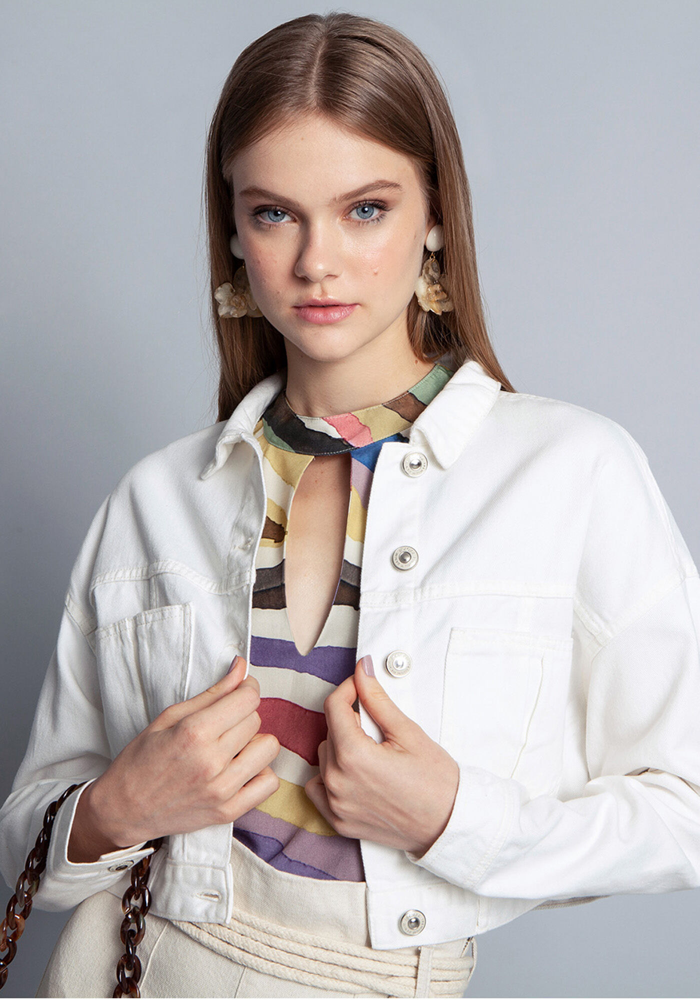 Jaqueta Sarja Cropped, BRANCO OFF WHITE, large.