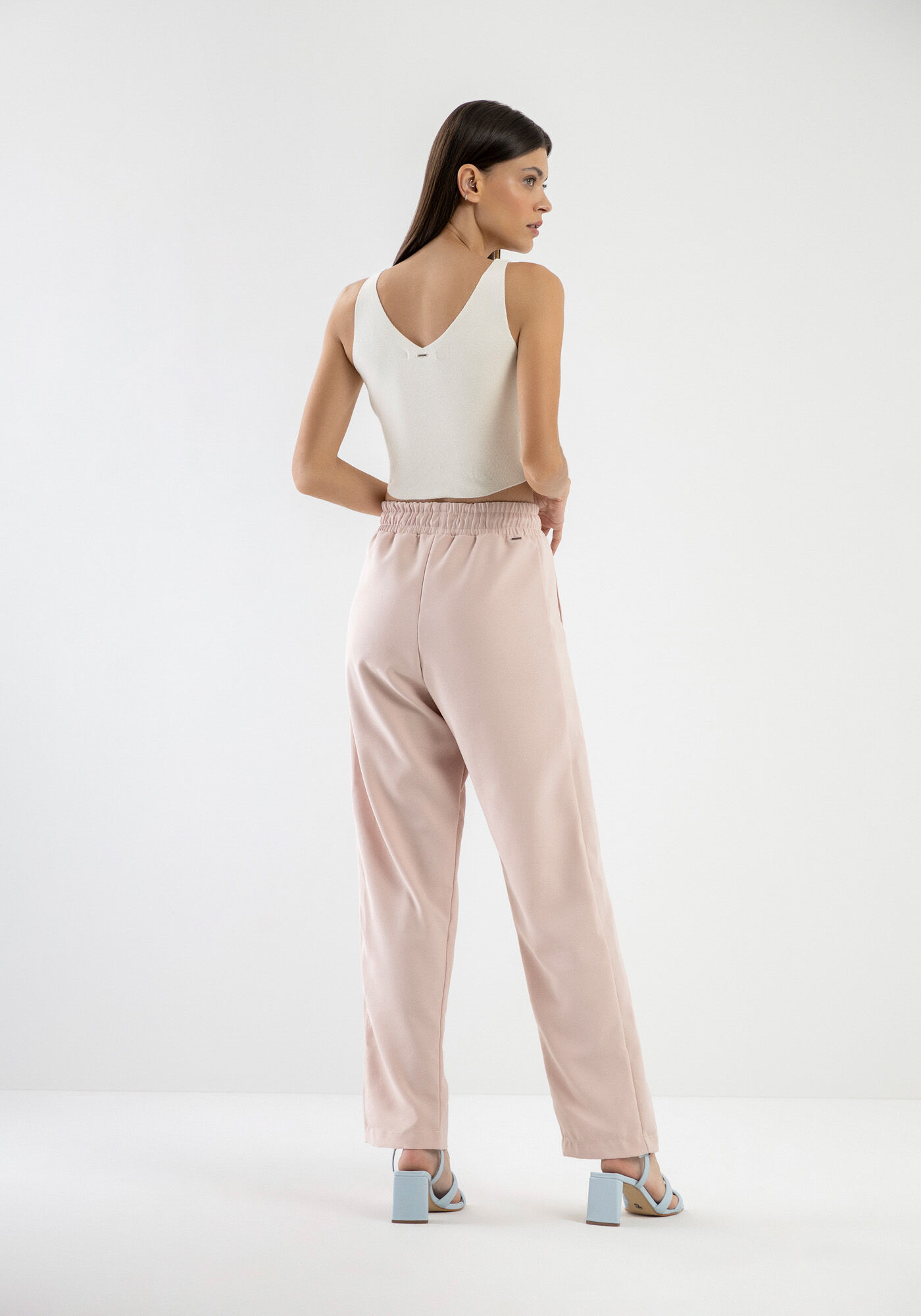 Cal&ccedil;a Reta em Crepe com Cadar&ccedil;o, , large.