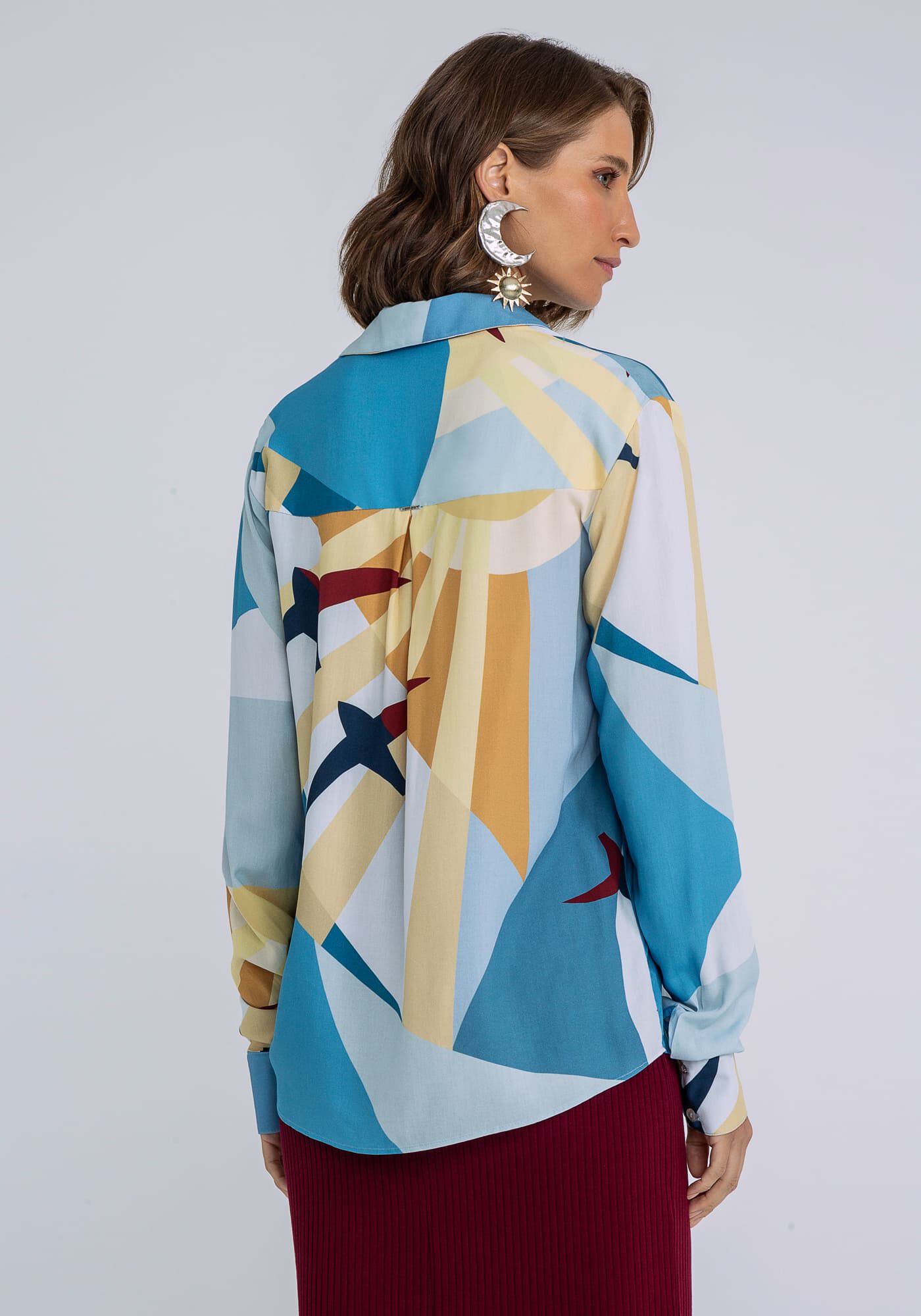 Camisa Manga Longa com Gola Estampa, MIGRACAO, large.