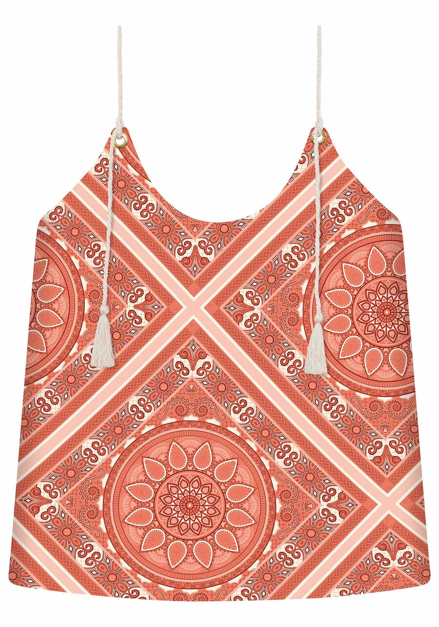 Blusa com Alças Estampa, . Blusa com Alças Estampa, , large.