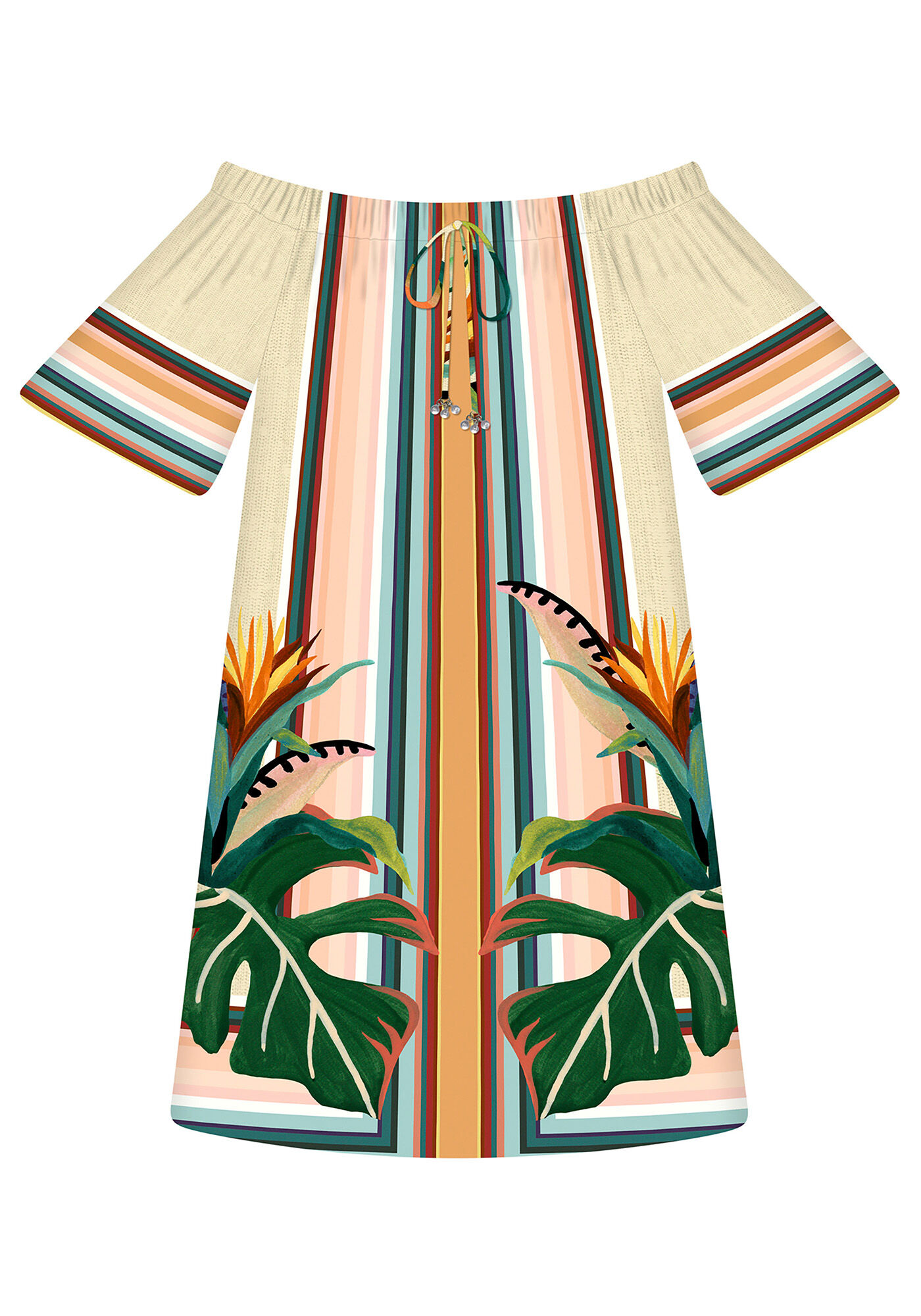 Vestido Tecido Rayon Bali Midi, , large.