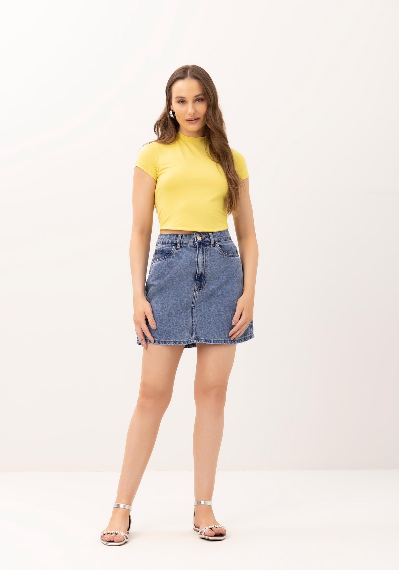 Blusa em Malha Aveludada com Gola Alta, , large.