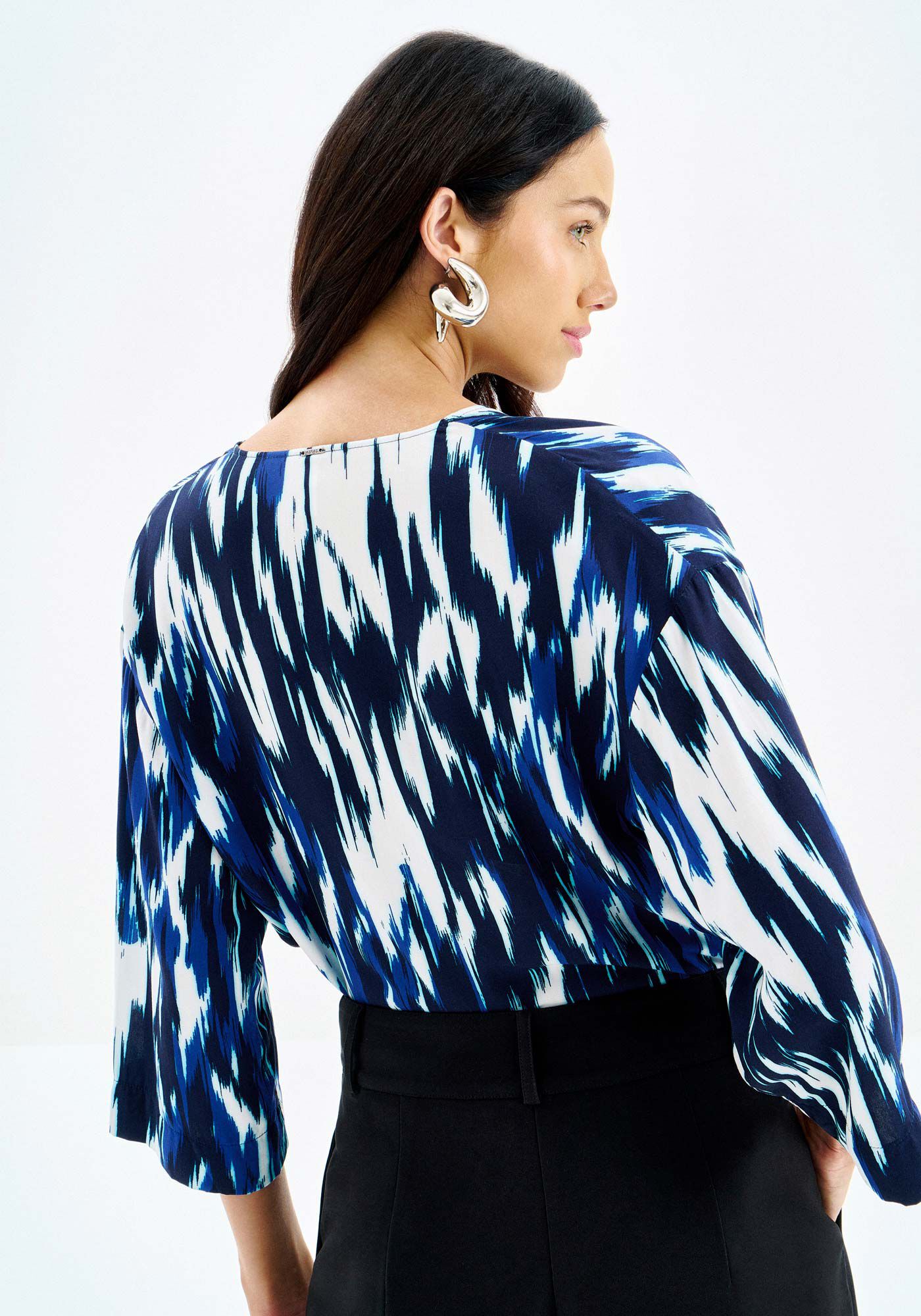 Blusa Manga 3/4 em Viscose Estampada, , large.