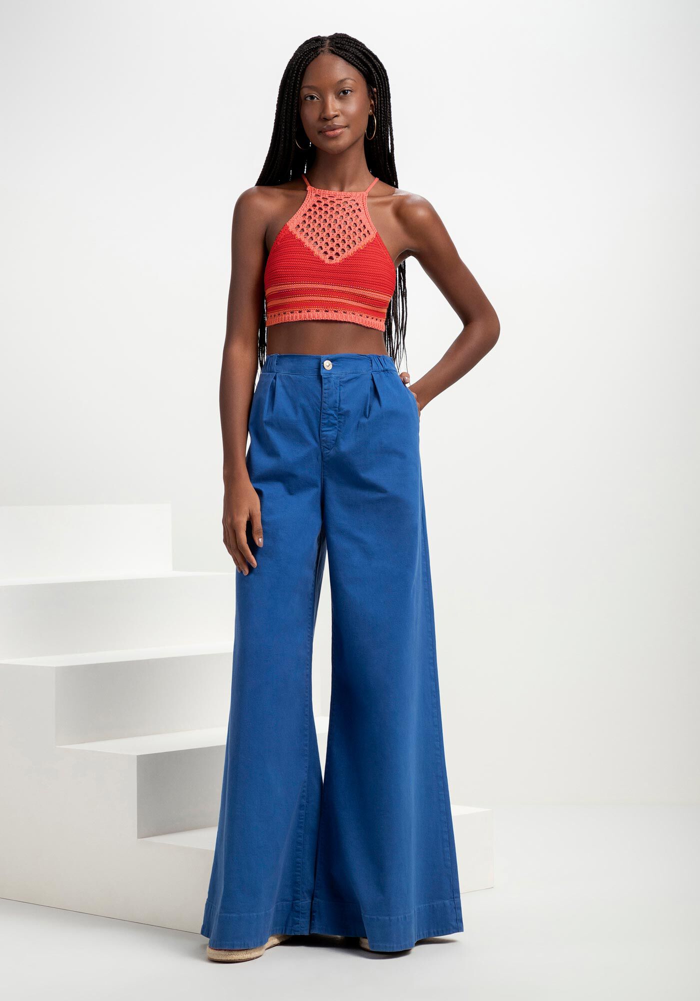 Blusa Cropped em Tric&ocirc; com Al&ccedil;as Cruzadas, , large.