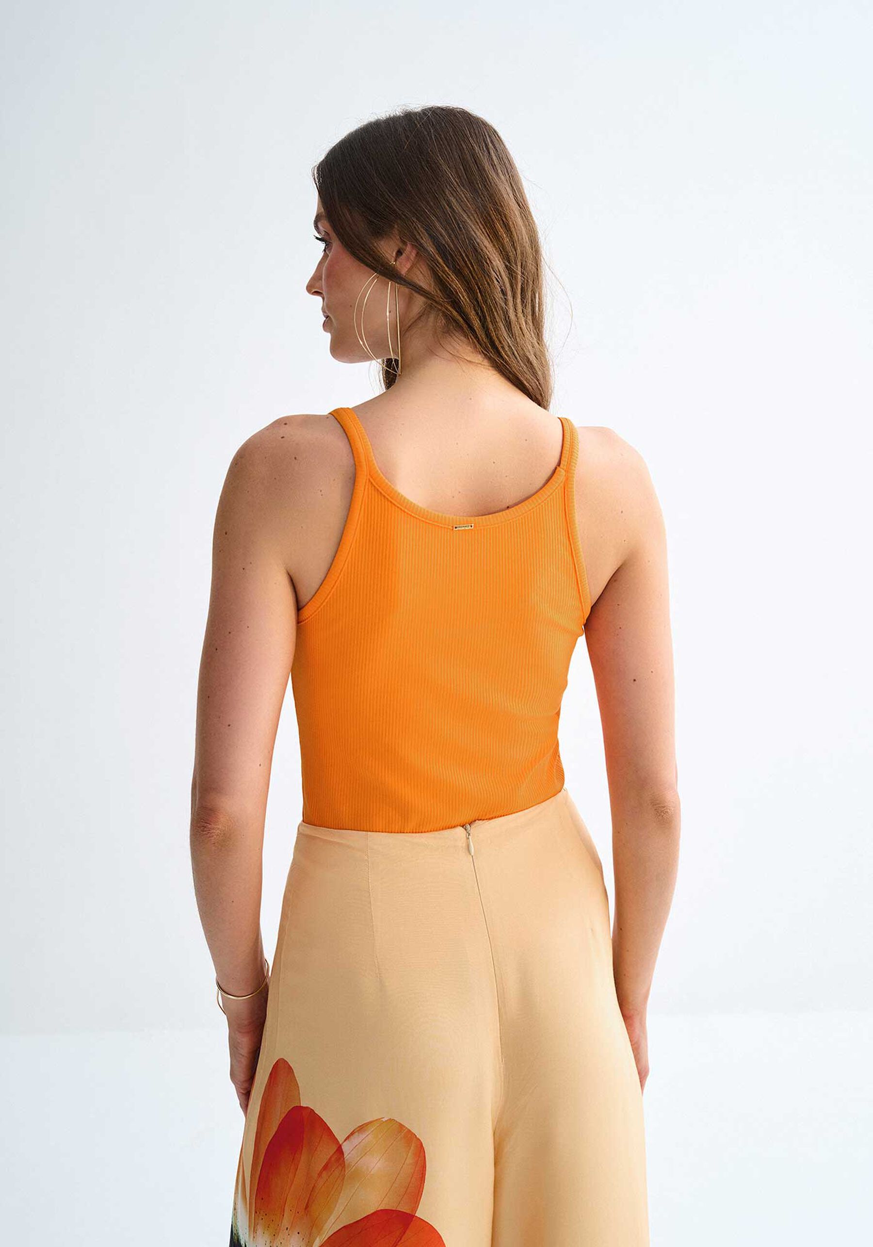 Blusa com Alças Canelada Decote Redondo, . Blusa com Alças Canelada Decote Redondo, , large.