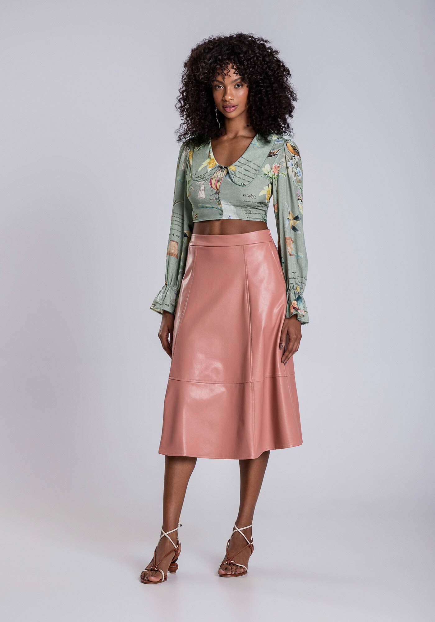 Saia midi material best sale sintetico