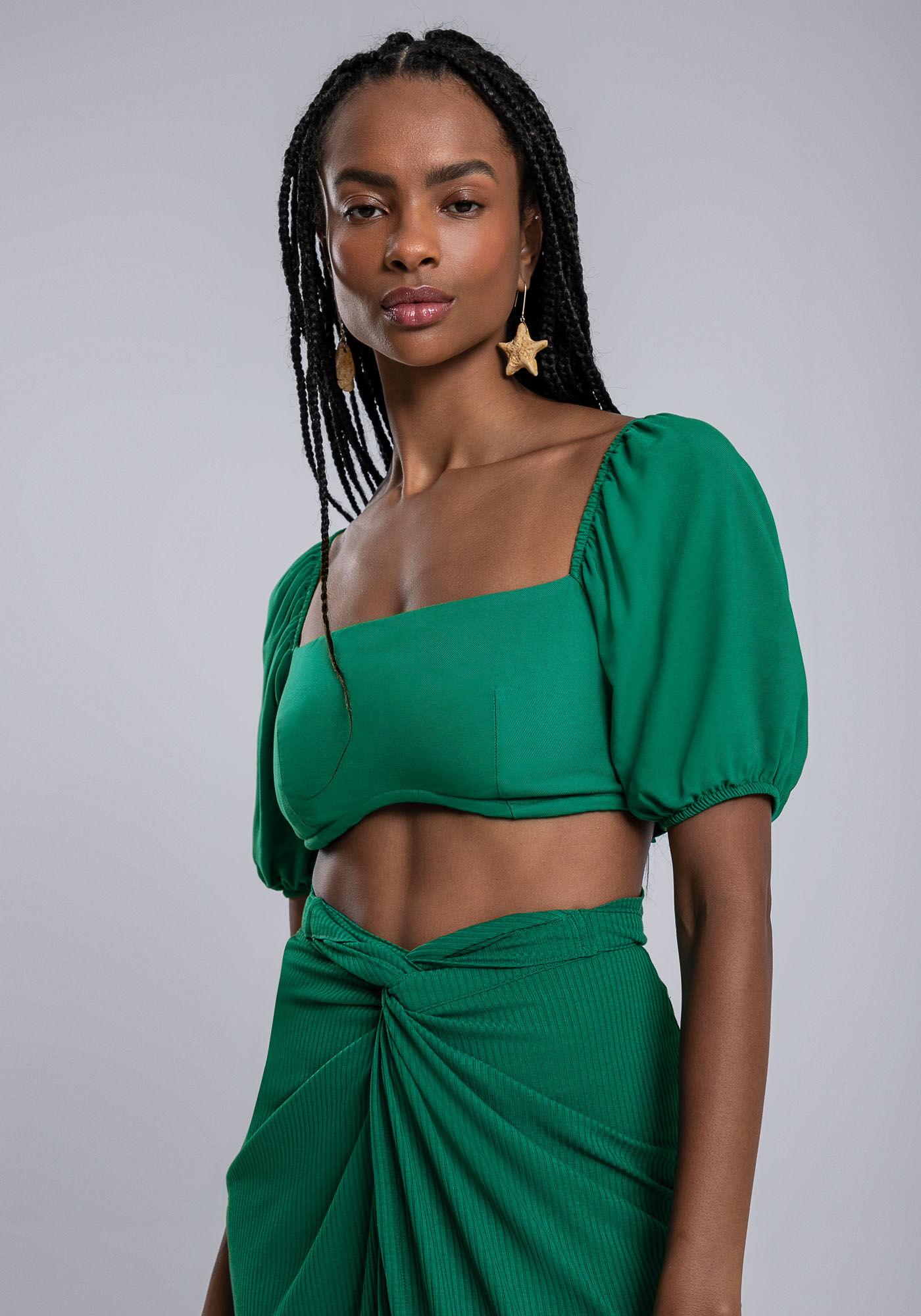 Saia Midi Canelada Transpassada Cores, , large.