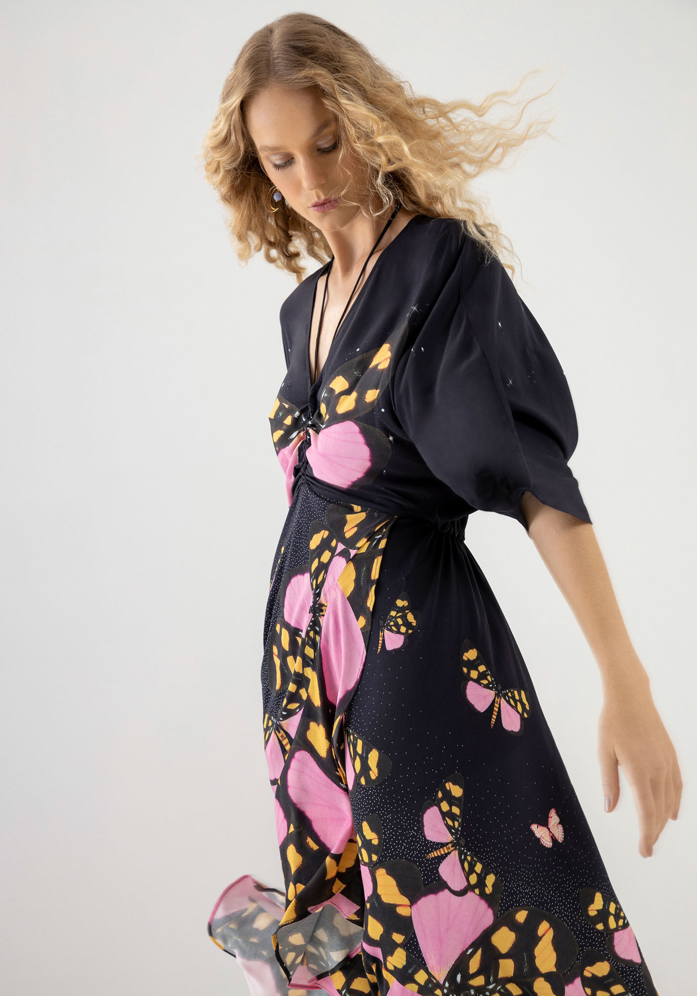 Vestido Midi em Viscose com Estampa Frut&aacute;rio, FRUTARIO, large.
