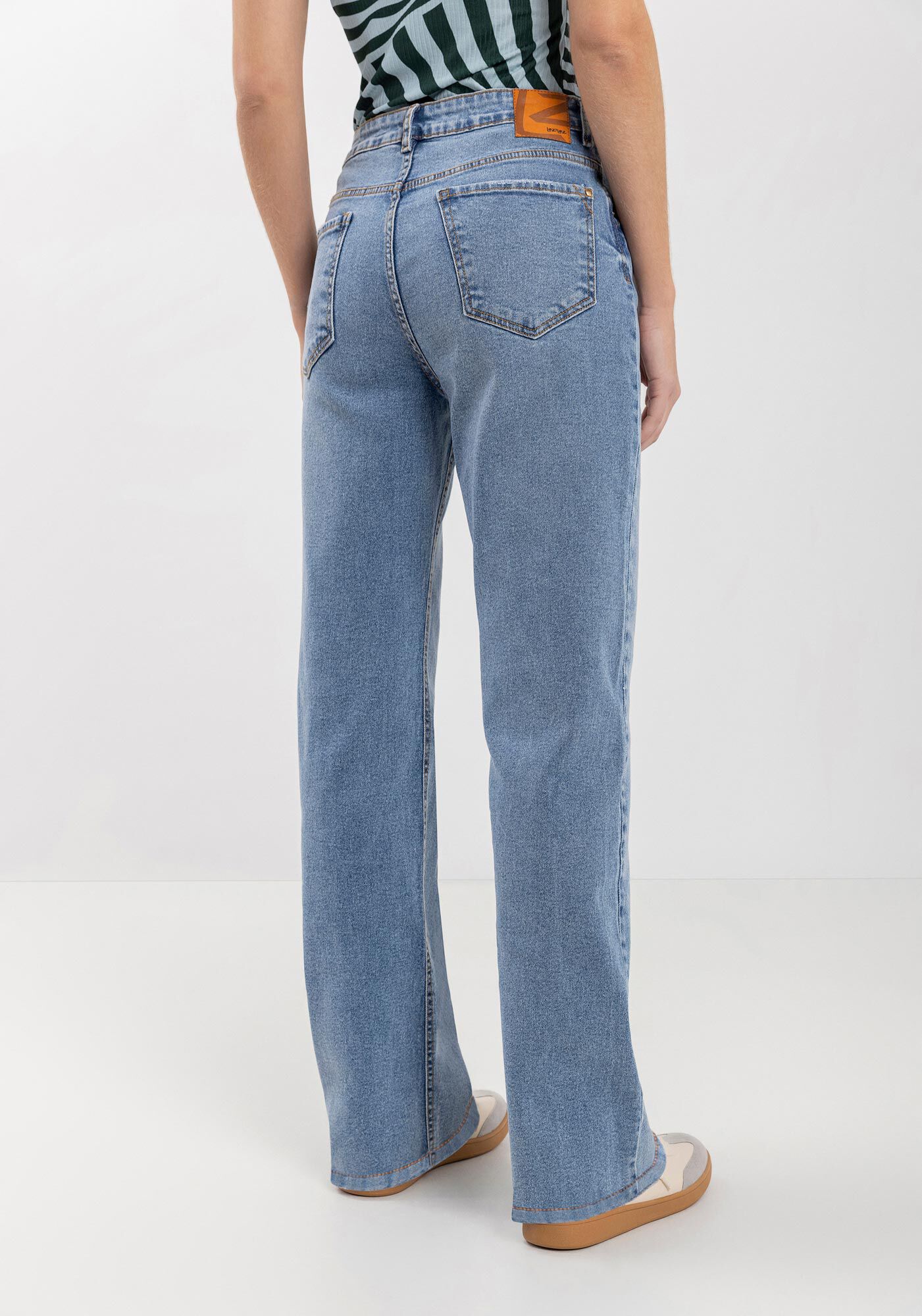 Cal&ccedil;a Jeans Reta Com Barra Desfiada E Elastano, , large.